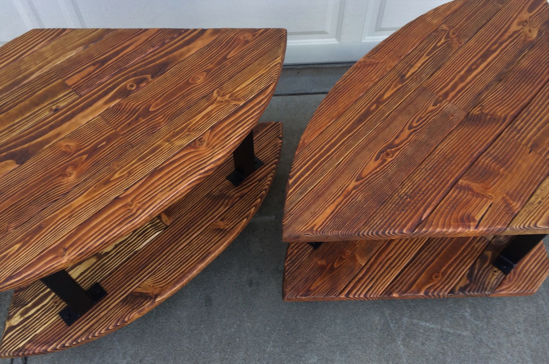 Modern Industrial Farmhouse End Table; Urban Rustic Tables 2 
