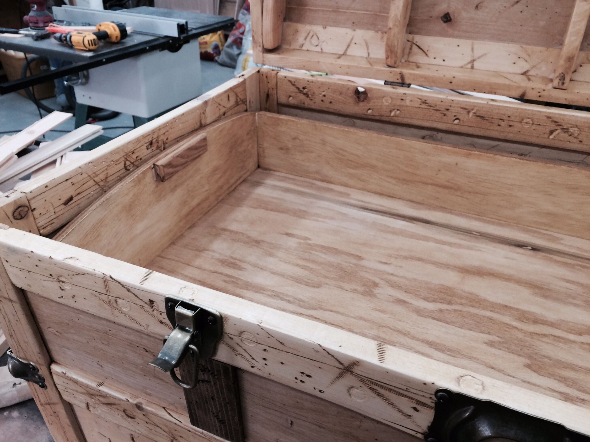 Custom Made Distressed Wood Trunk