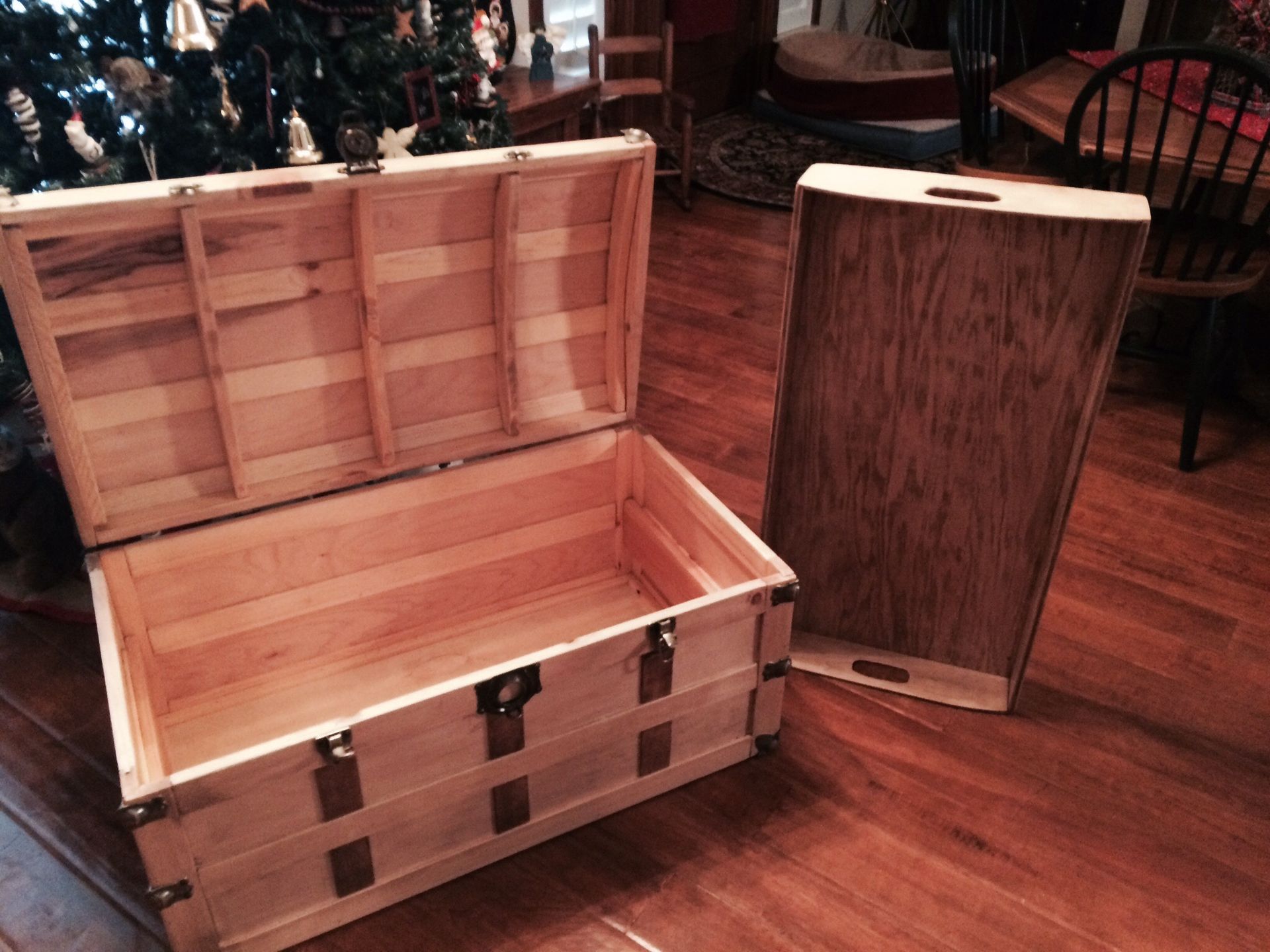 Custom Made Distressed Wood Trunk 5 