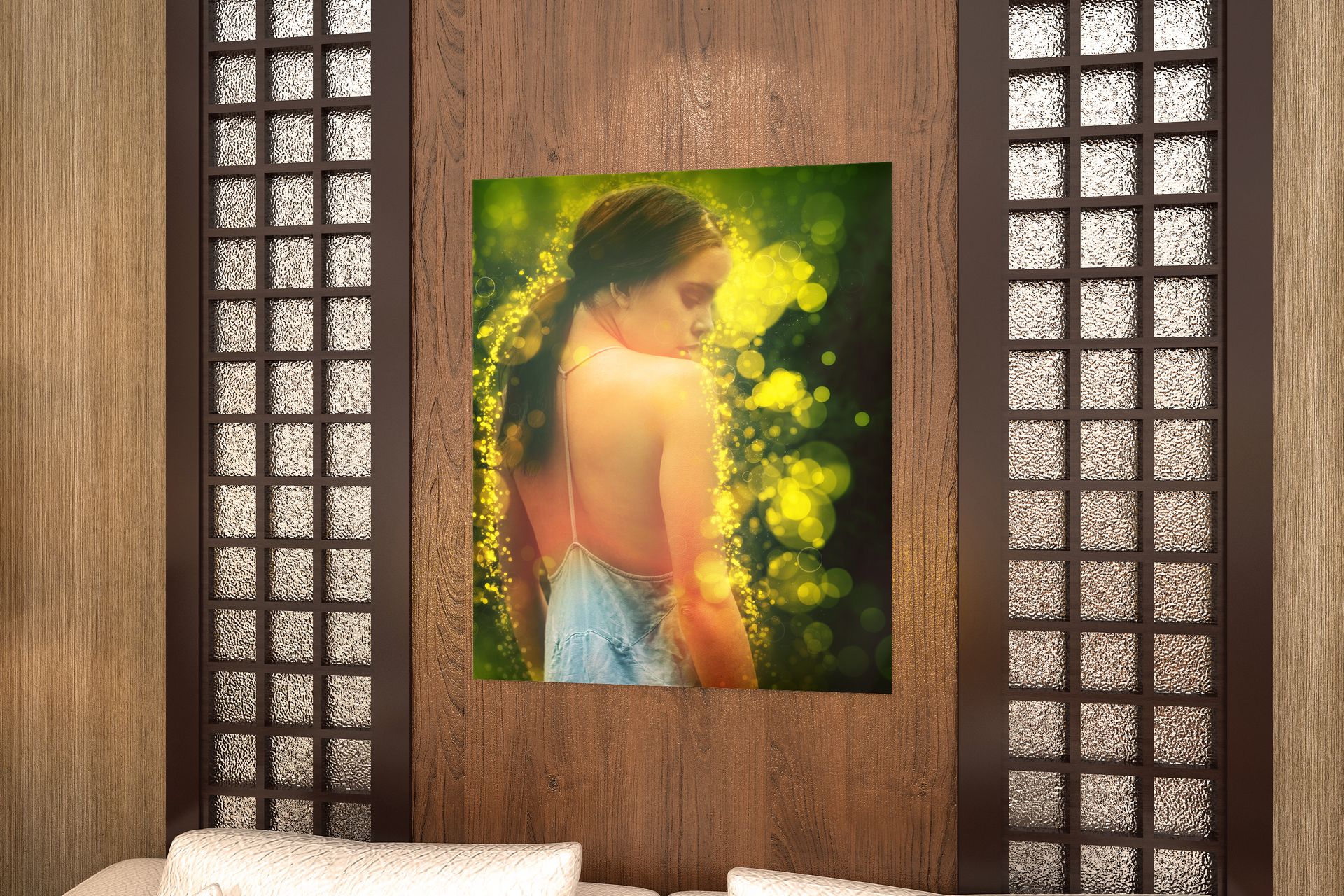 Bokeh Lighting Portrait Digital Painting From Photo 6