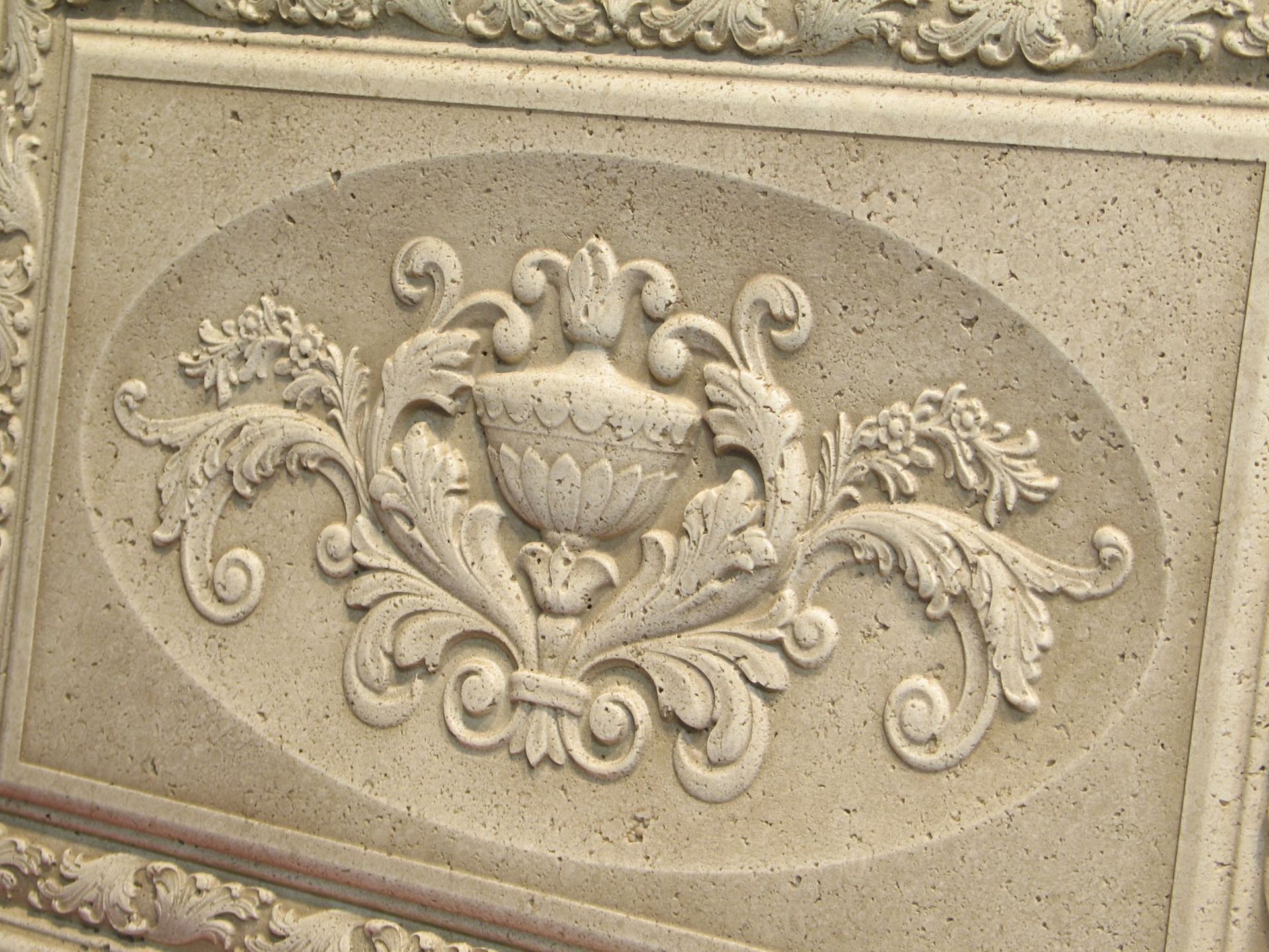 Classic Carved Decorative Relief Tile With Ornate Border 3