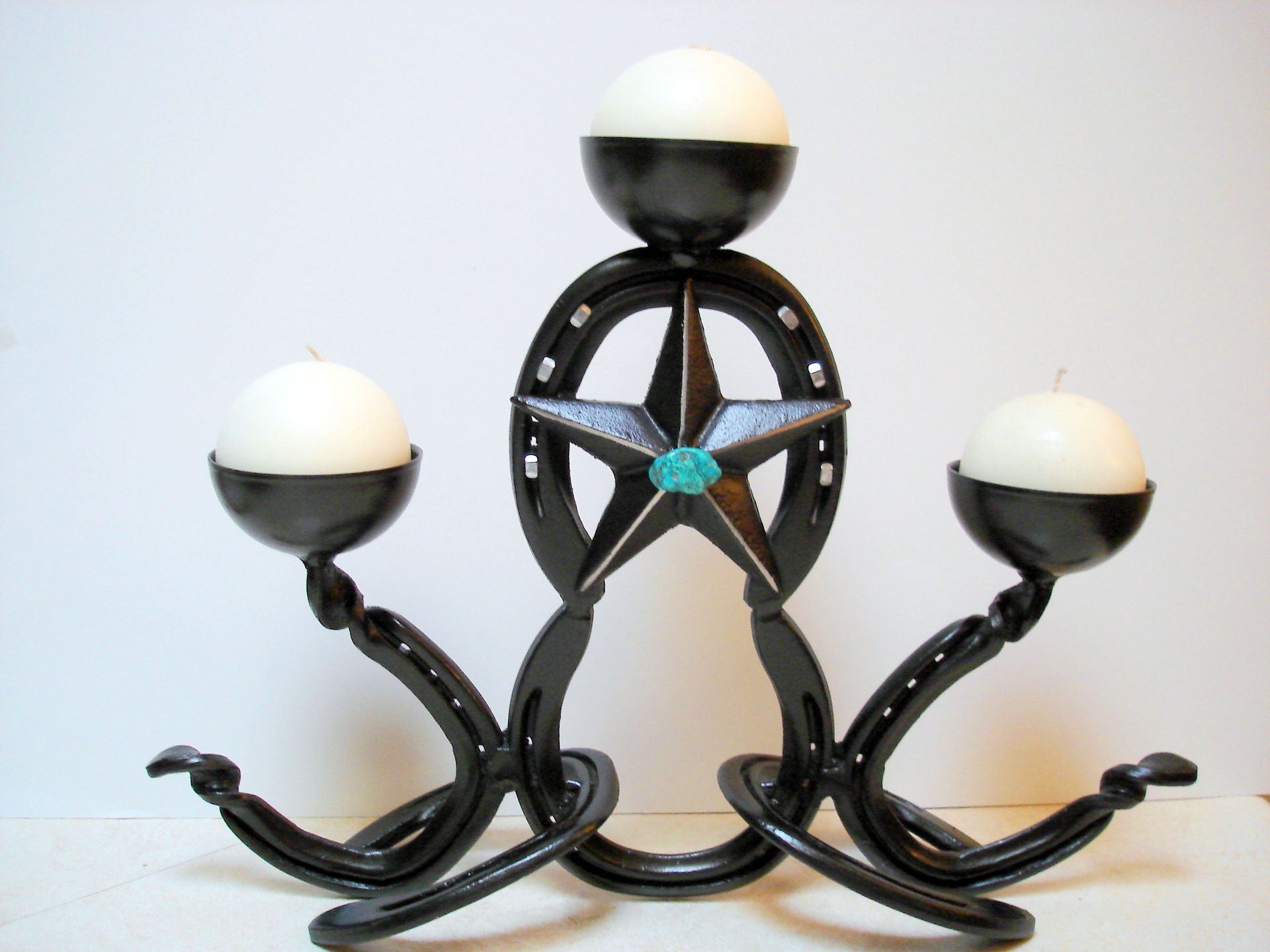 Horseshoe Art Candle Holder