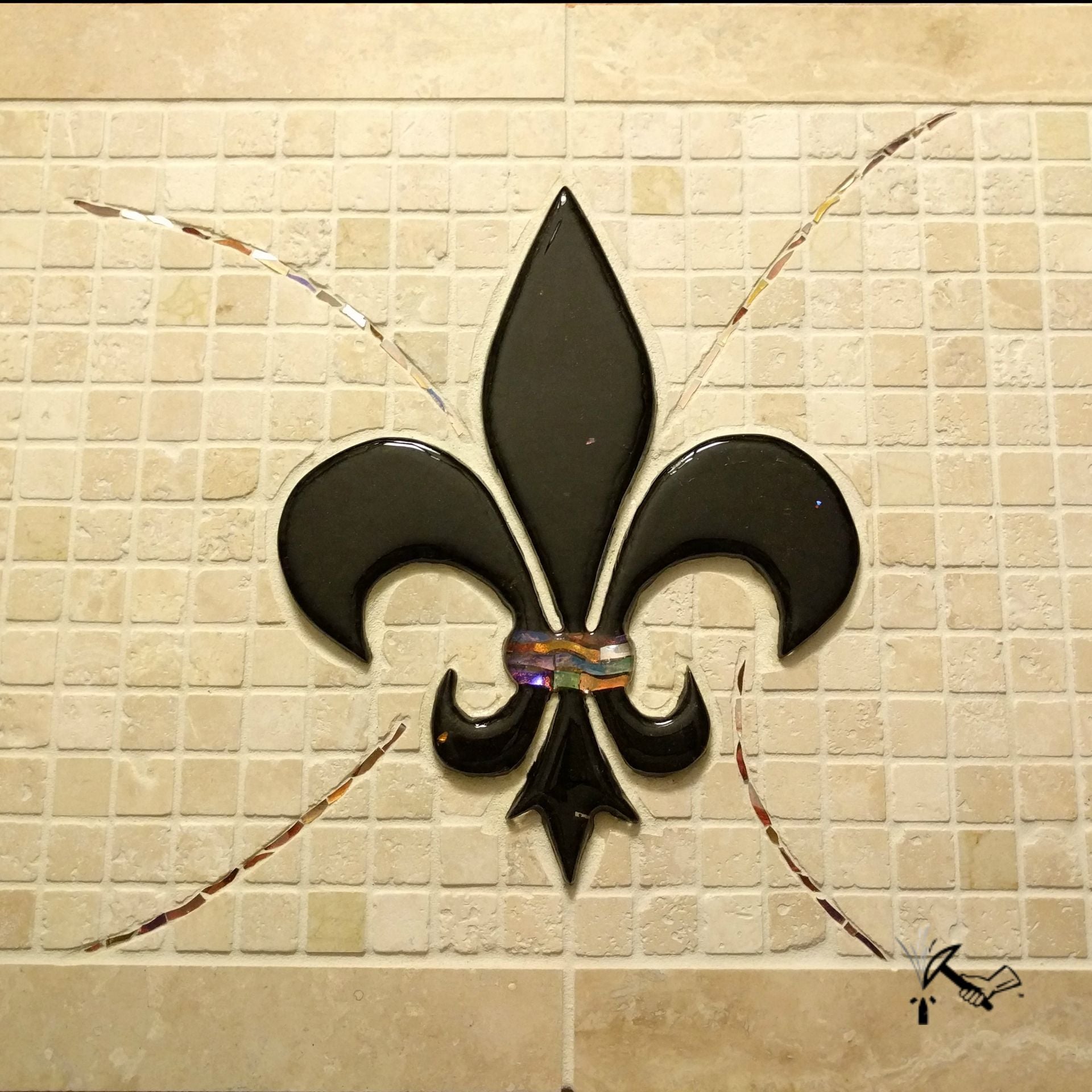 Fleur De Lis Mosaic Backsplash 5