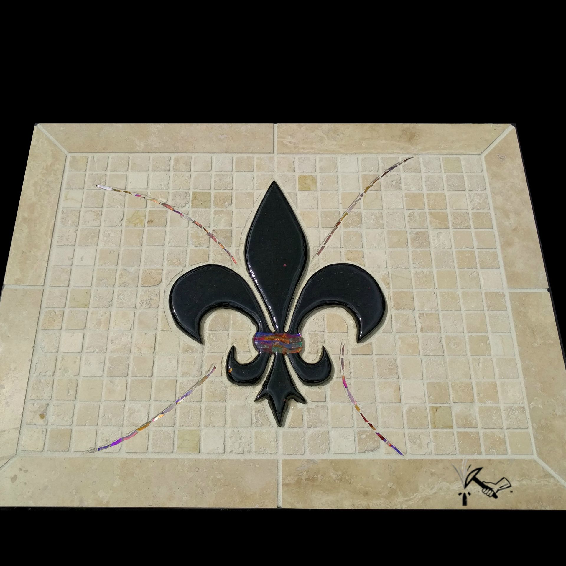 Fleur De Lis Mosaic Backsplash