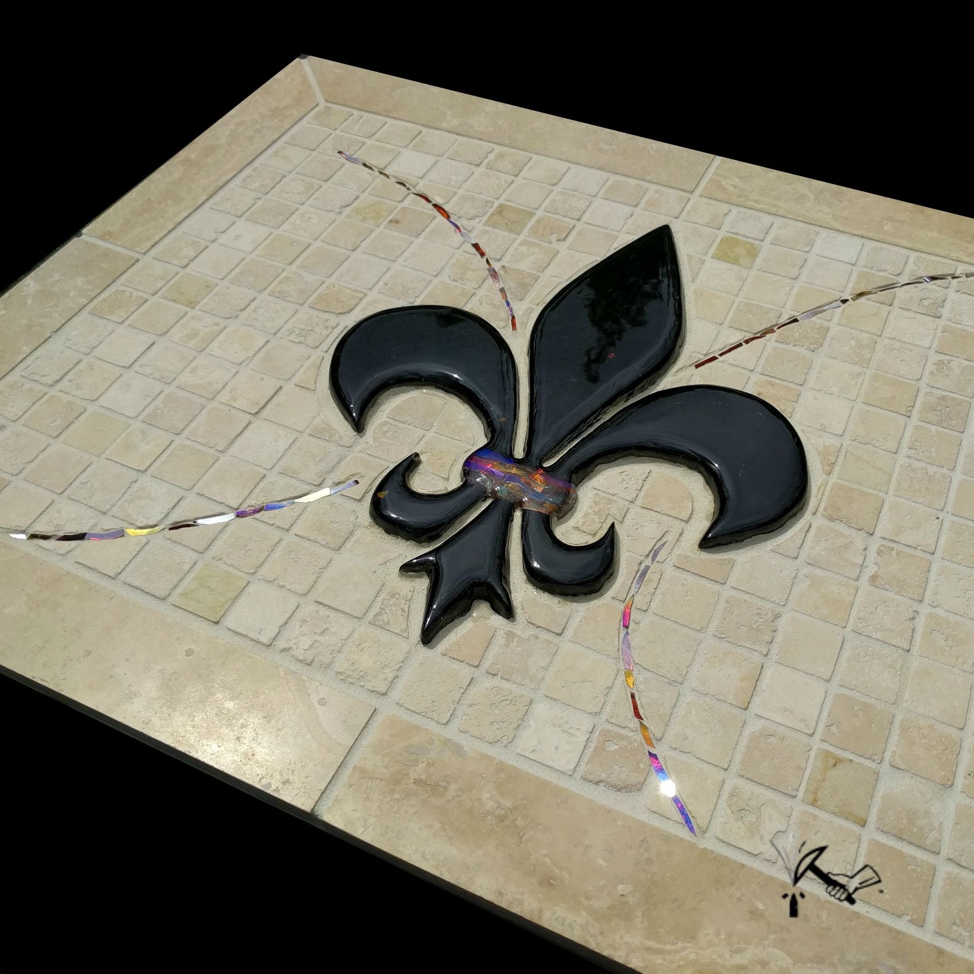 Fleur De Lis Mosaic Backsplash 6