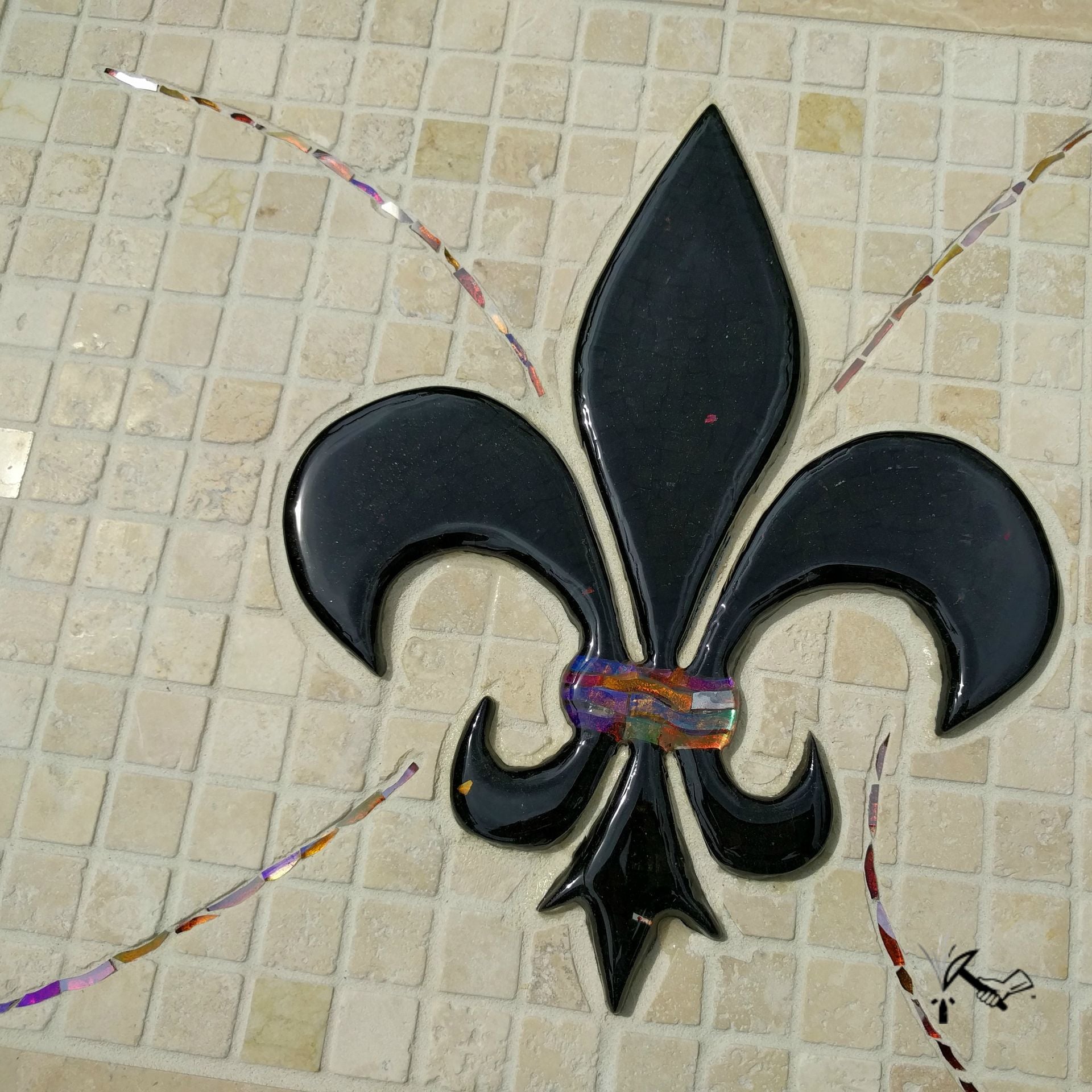 Fleur De Lis Mosaic Backsplash 7