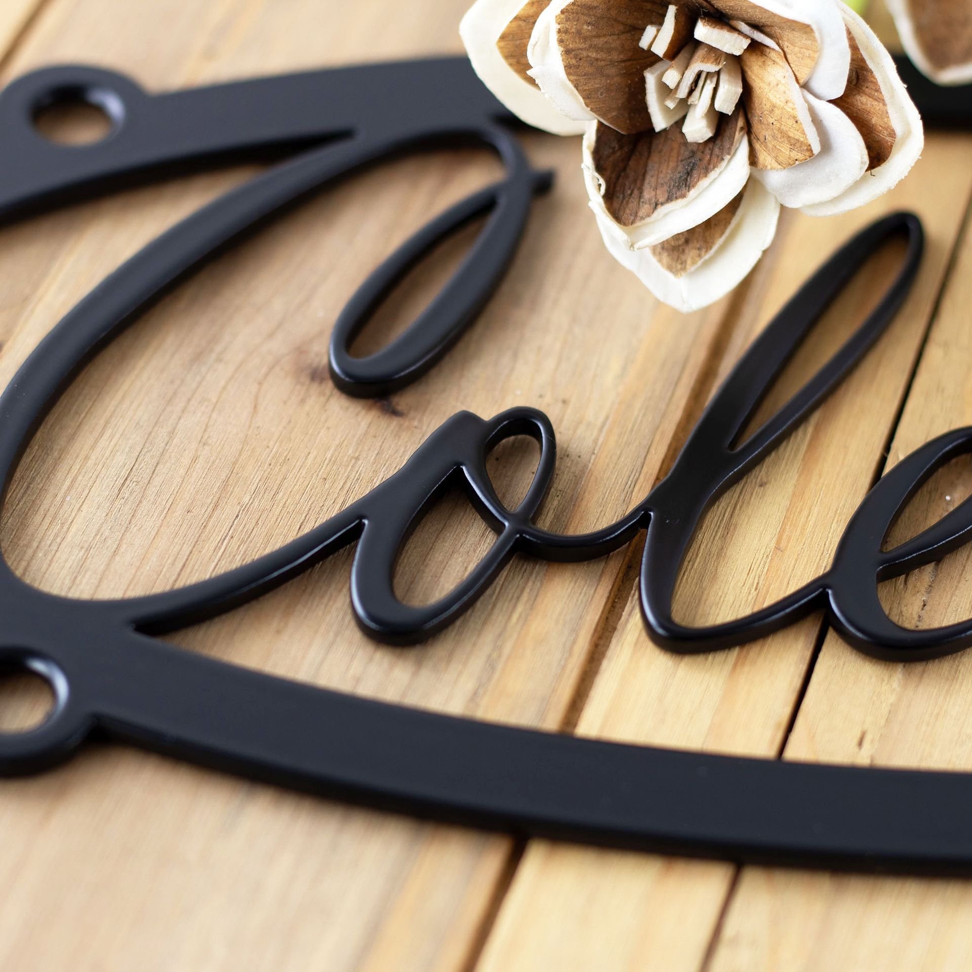 Custom Hanging Oval Metal Name Sign 2 
