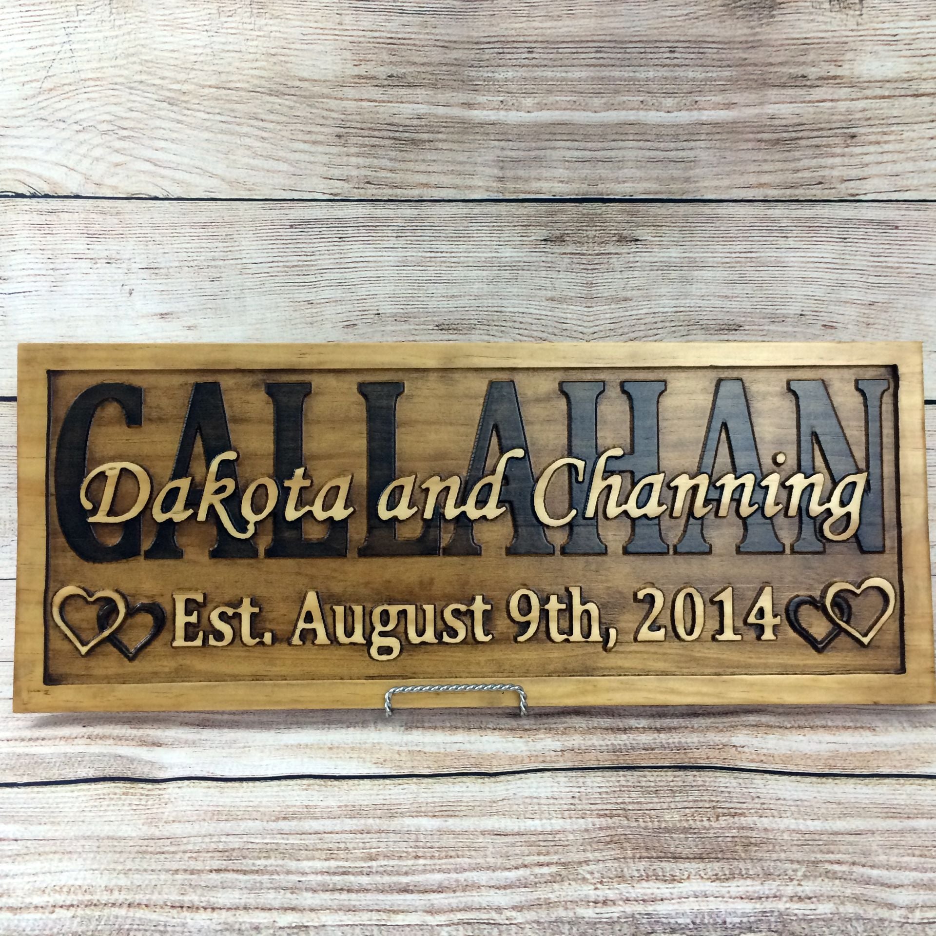Last Name Established Sign Family Name Signs Wedding Gift Wood Sign 5 Year Anniversary Gift 4 