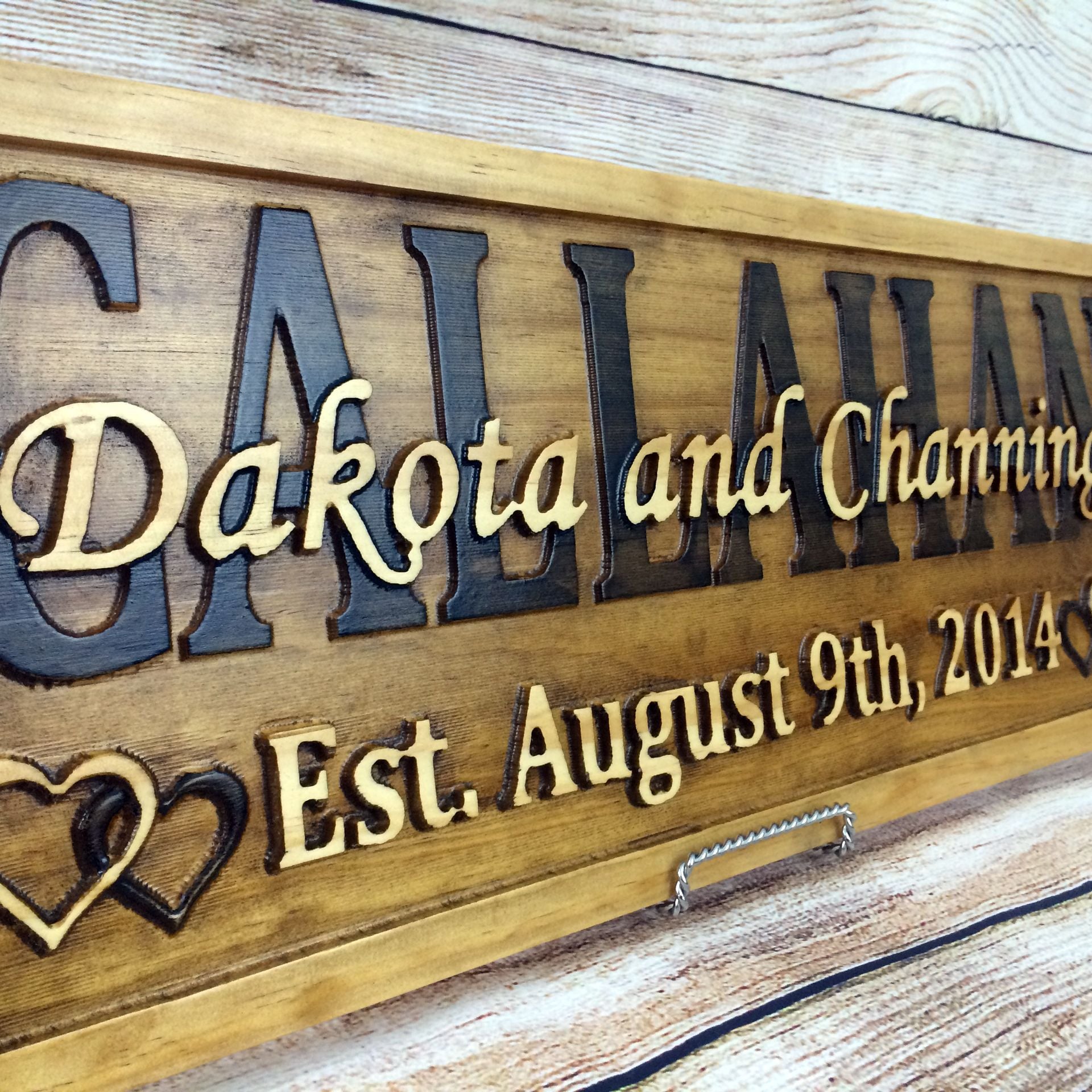 Last Name Established Sign Family Name Signs Wedding Gift Wood Sign 5 Year Anniversary Gift