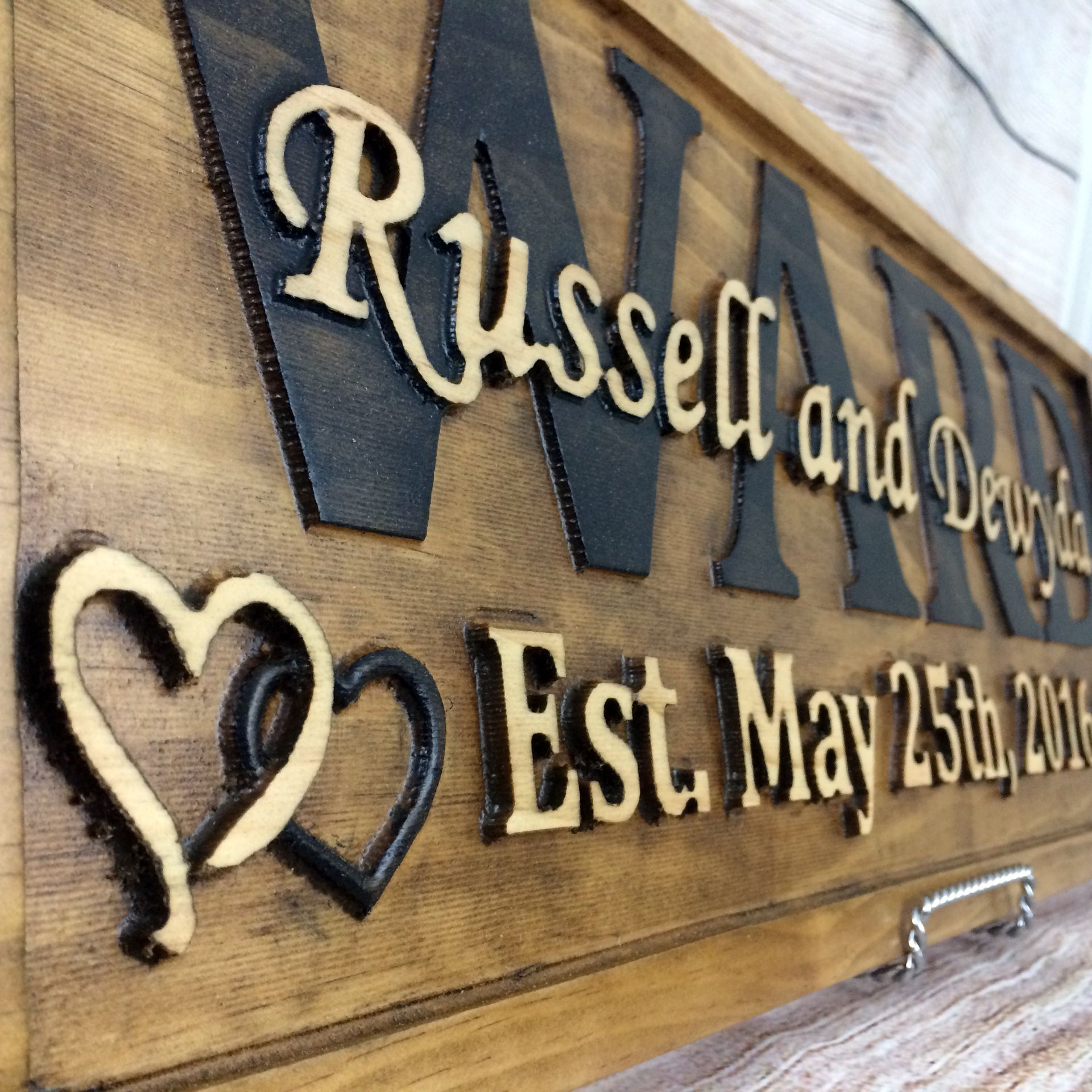 Wedding Gift Family Name Sign Wedding Sign Fifth Anniversary Gift Wedding Decor