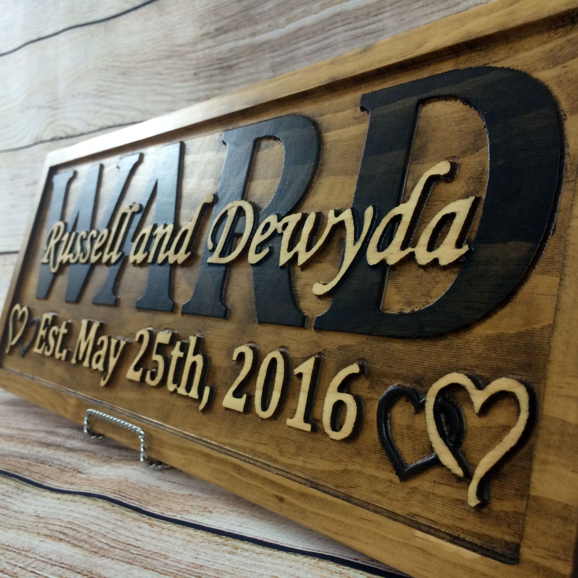 Wedding Gift Family Name Sign Wedding Sign Fifth Anniversary Gift Wedding Decor 3