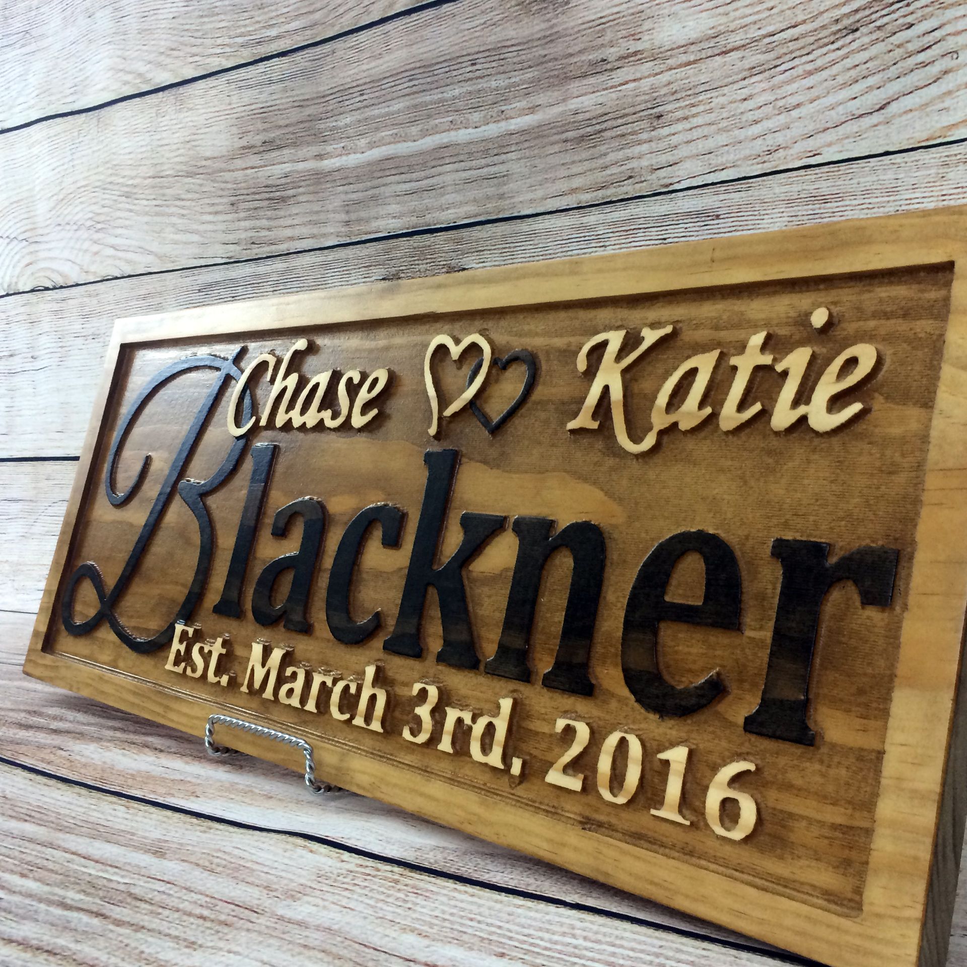 Personalized Wedding Gift Family Name Sign Custom Carved Wooden Signs Anniversary Gift Wood Plaque 5 