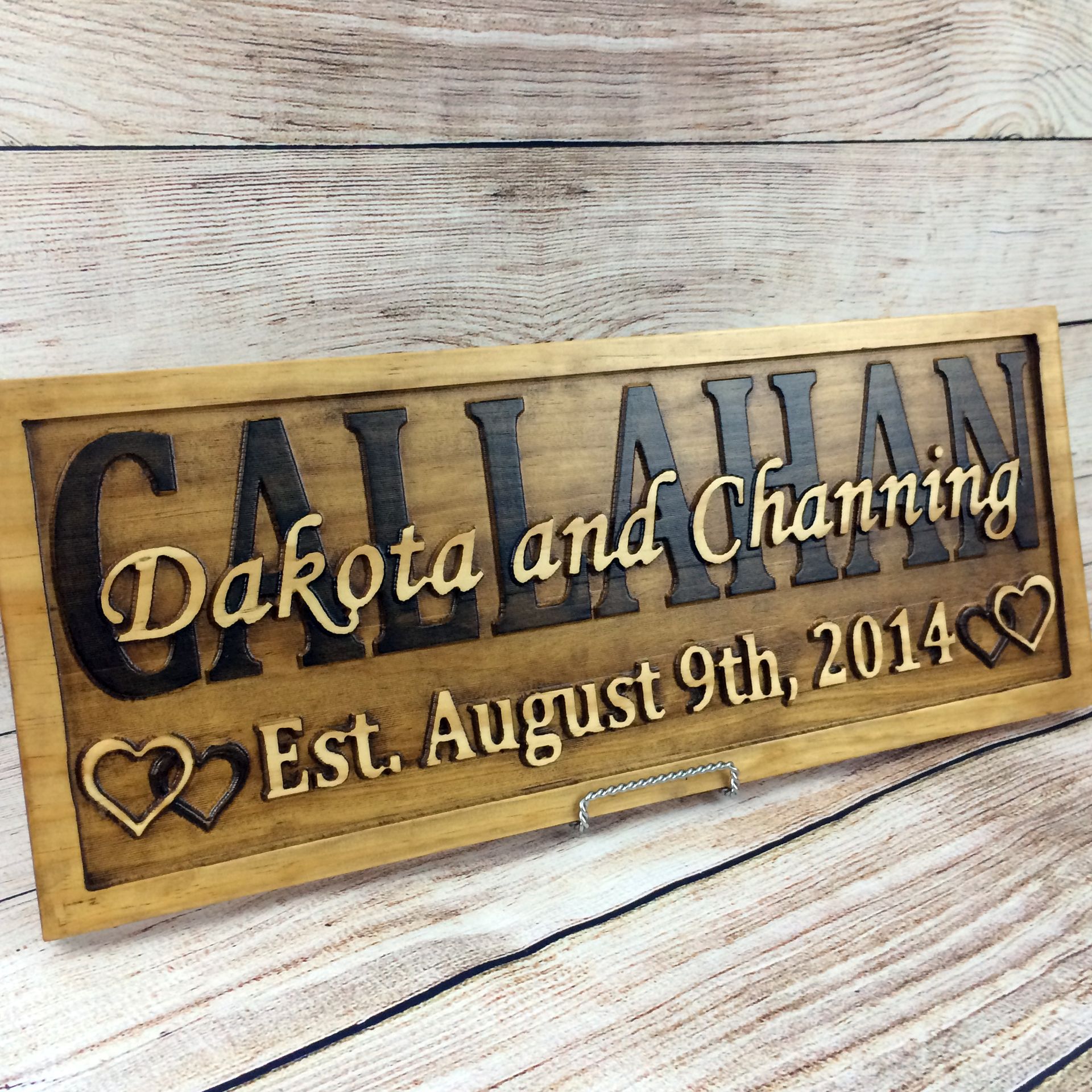 Family Name Sign Wedding Name Sign Wedding Date Sign Wedding Prop Rustic Wedding Engagement Gift 5