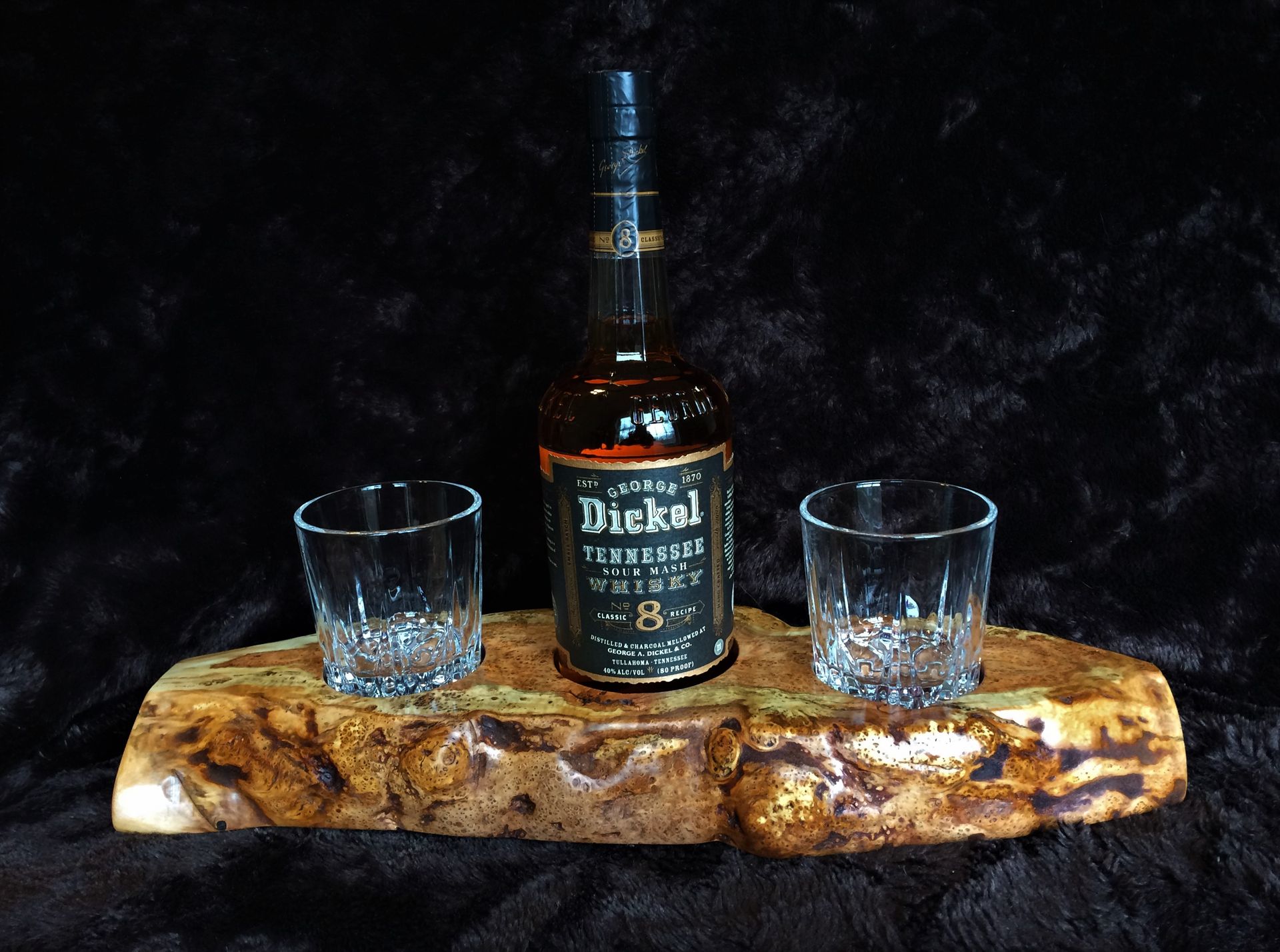 Burlwood Bottle Display Piece