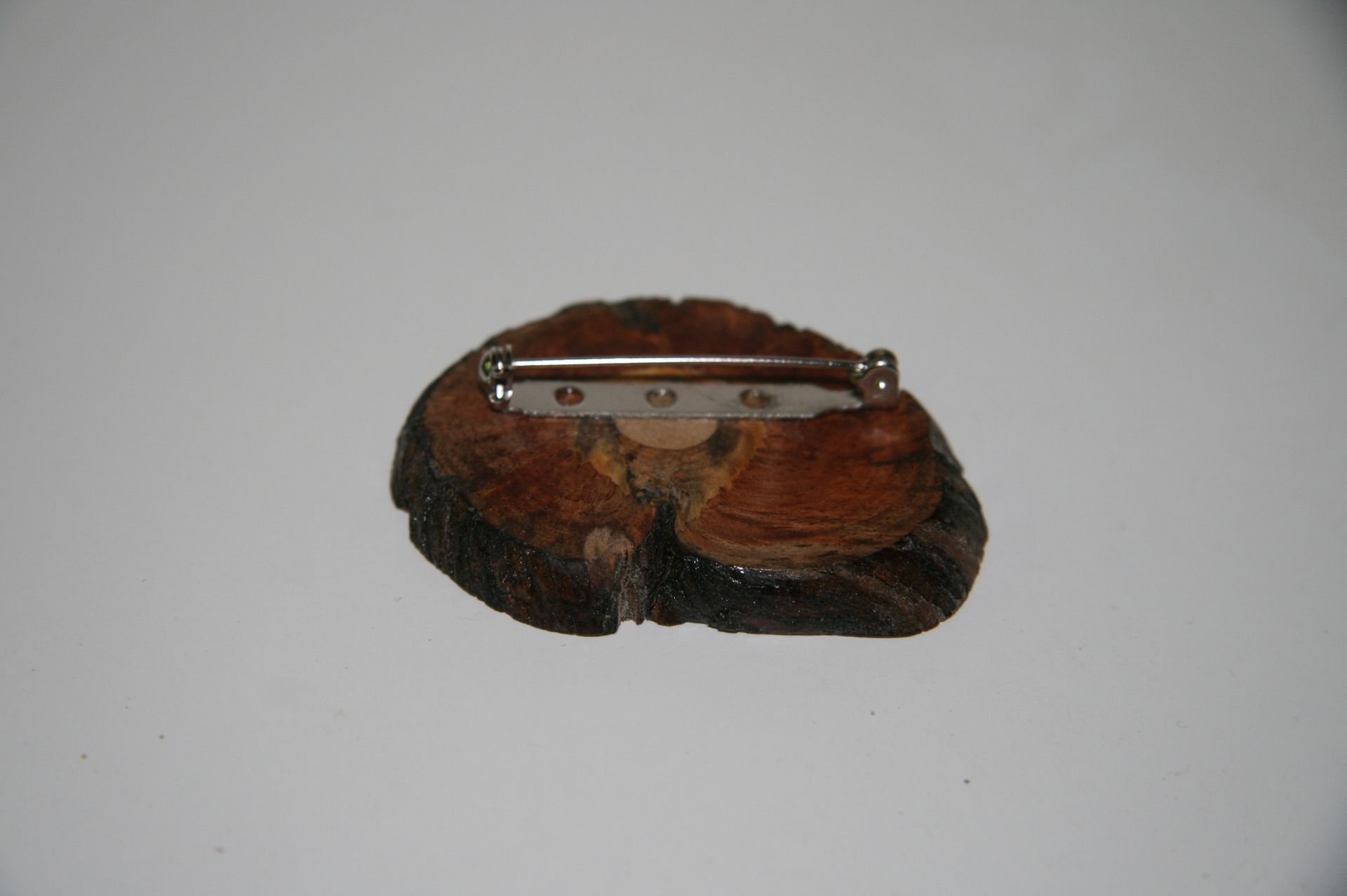 Wooden Brooch Large Natural Unique 2 