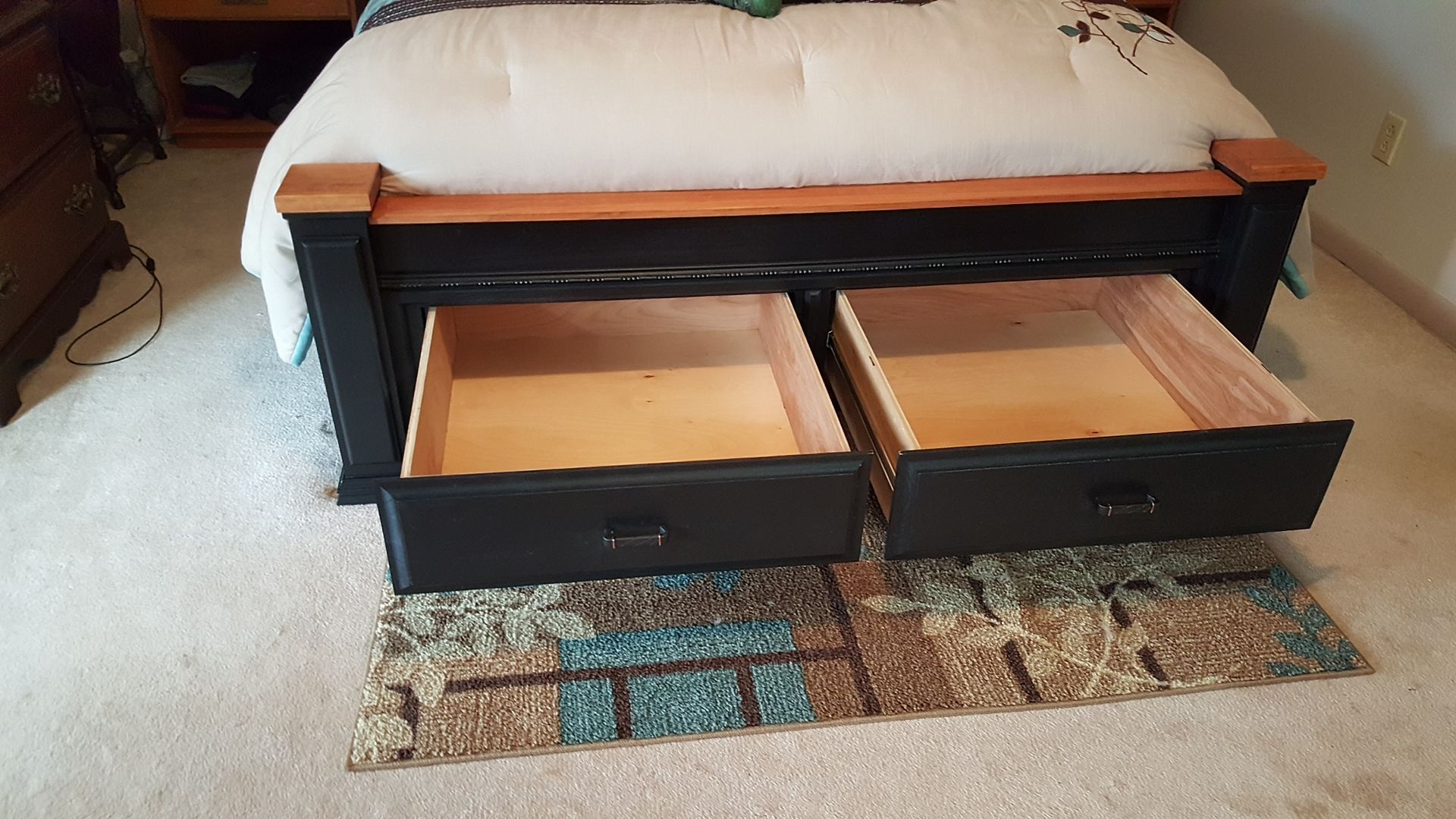 Queen Storage Bed W/Cherry Accents 2