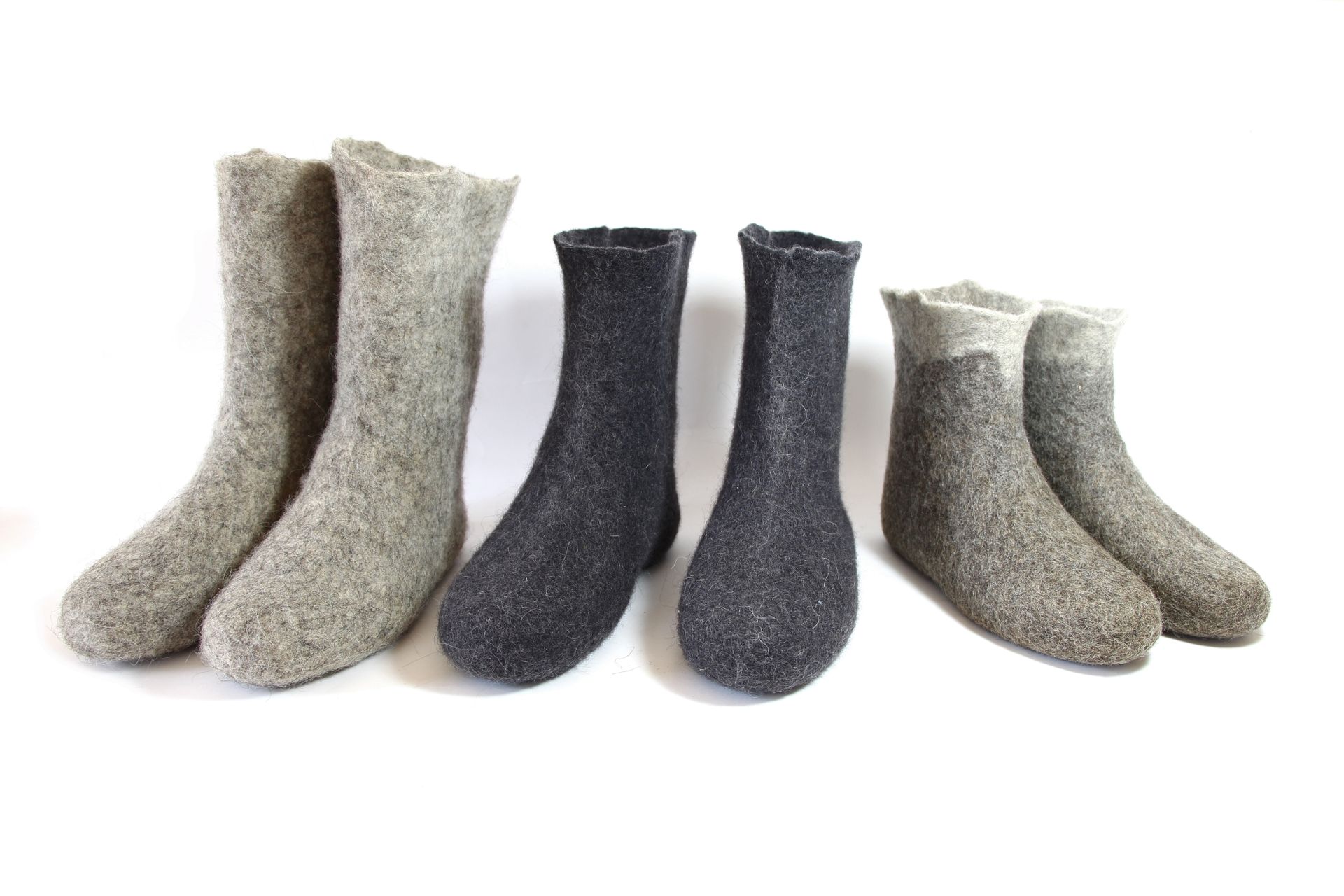 Womens Wool Boots Shades Of Grey Curls 6