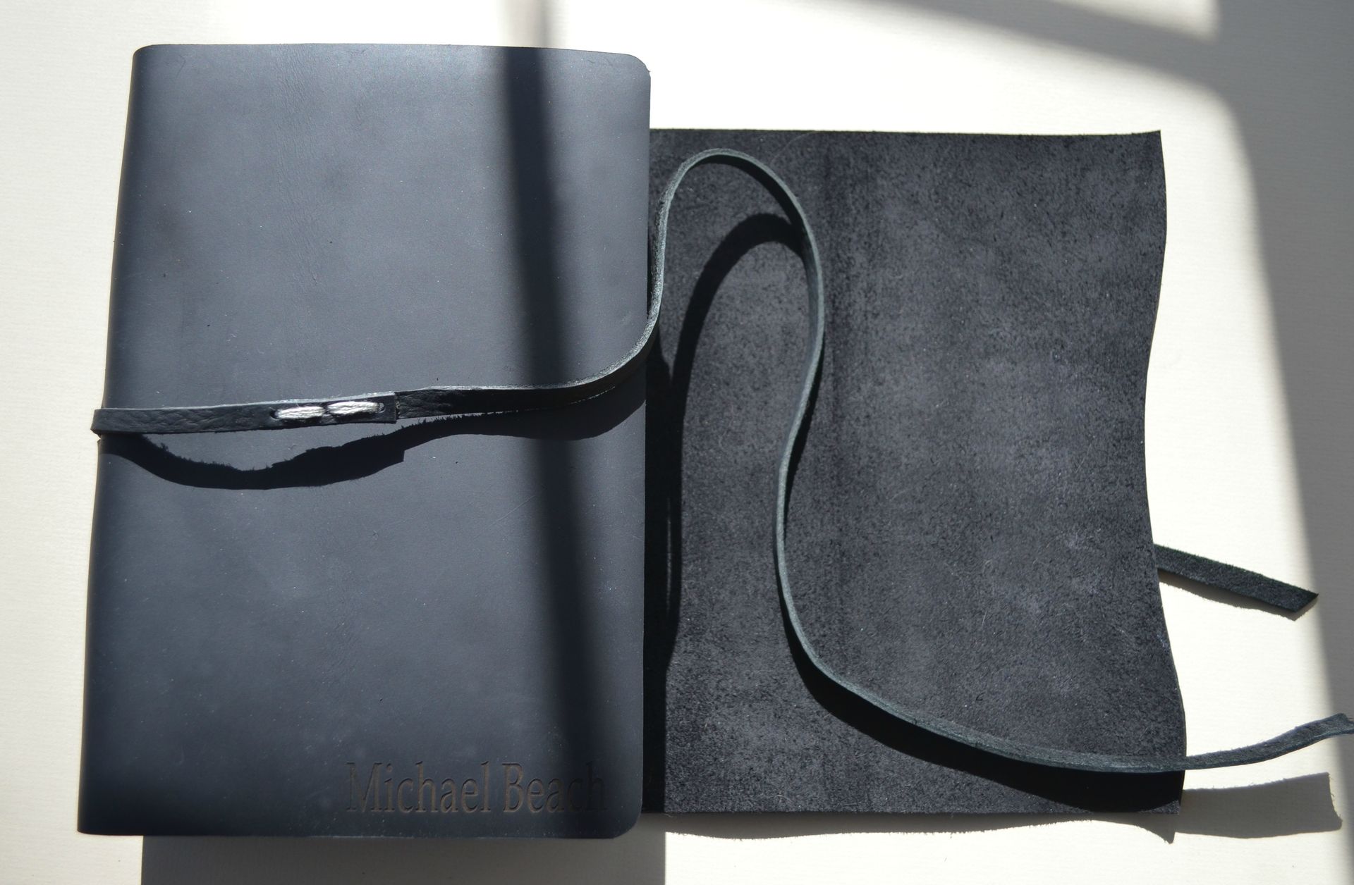 Personalized Study Journal Bible Black Leather Kjv, Nlt, Niv (Or Any Version) (691) 4