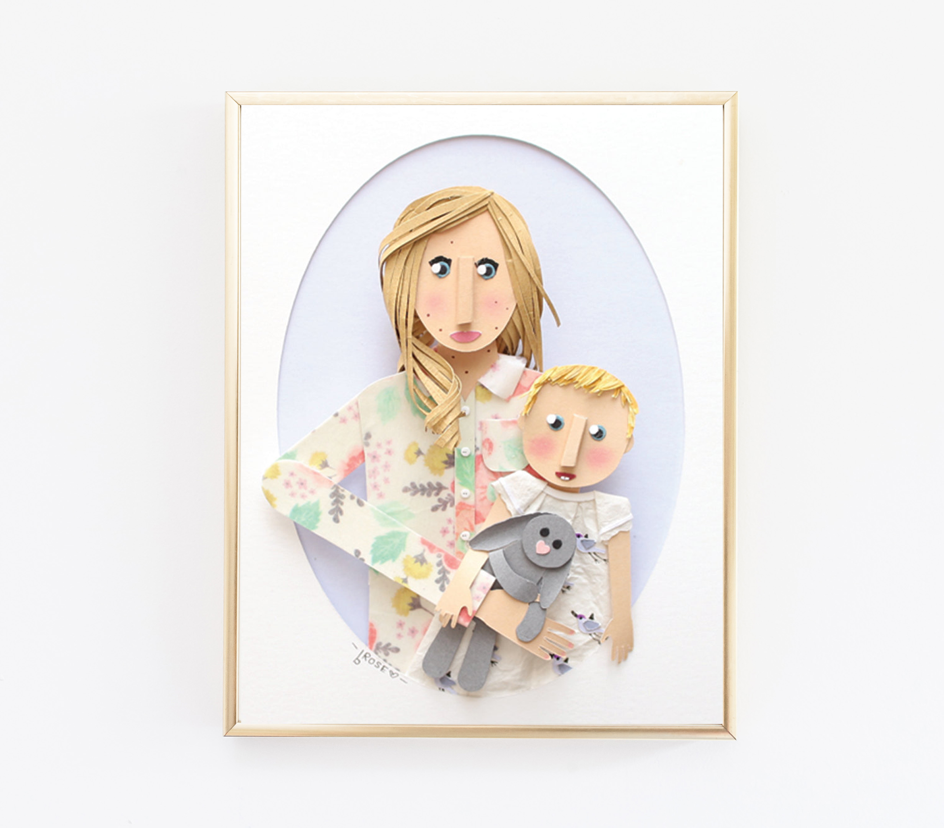 Mom And Baby Custom Paper Portrait 5 X 7