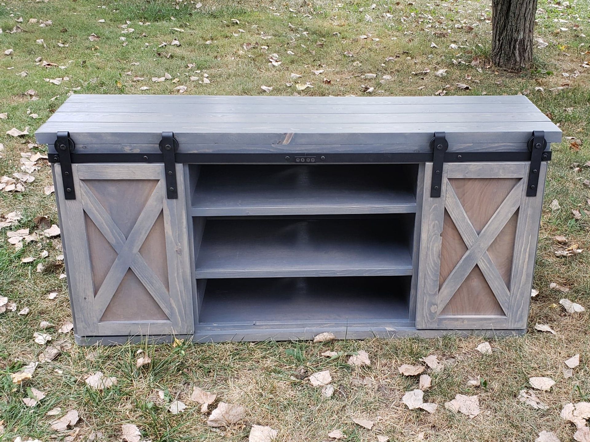Sliding Barn Door Entertainment Center 4 