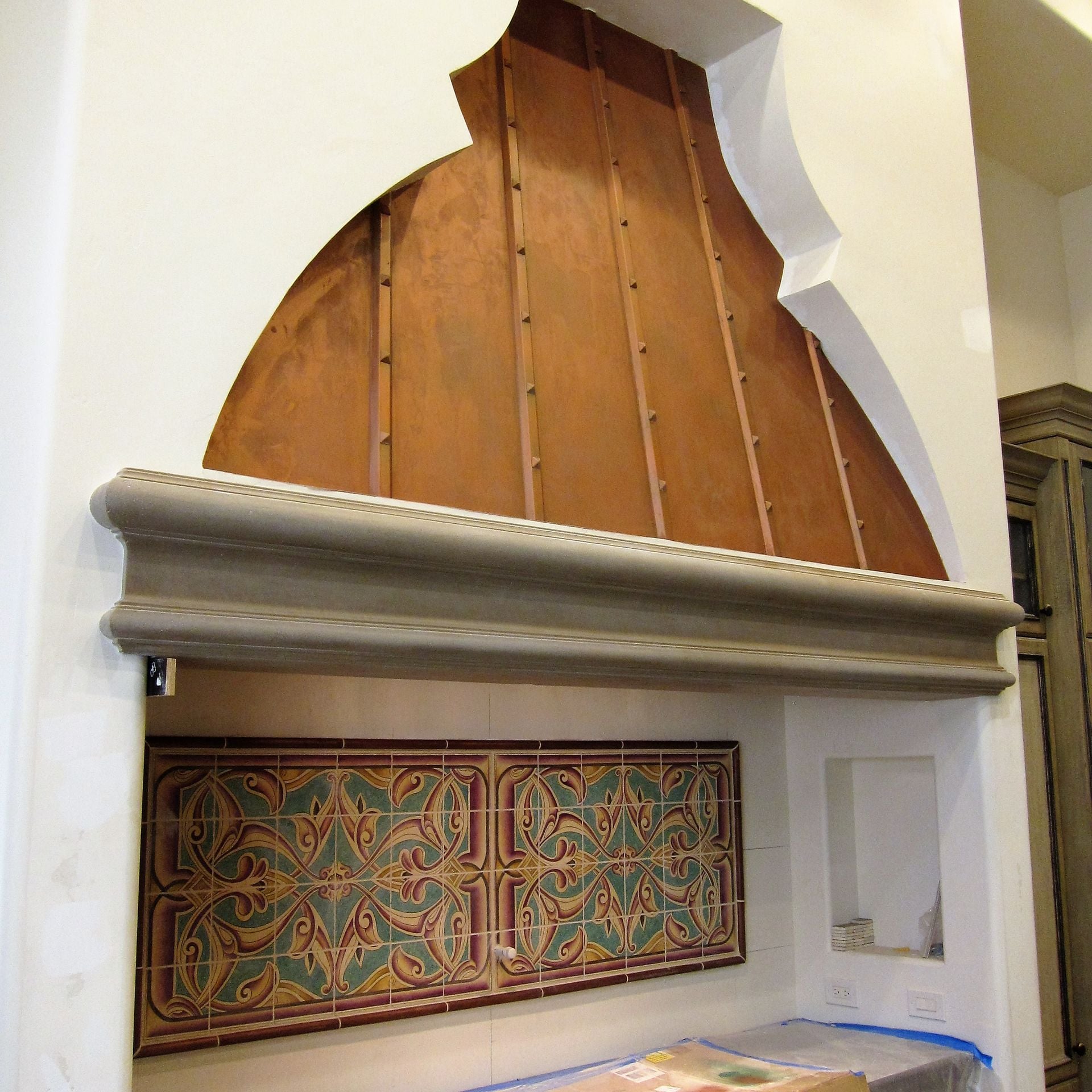Custom Antique Style Cast Stone Range Hood 5 