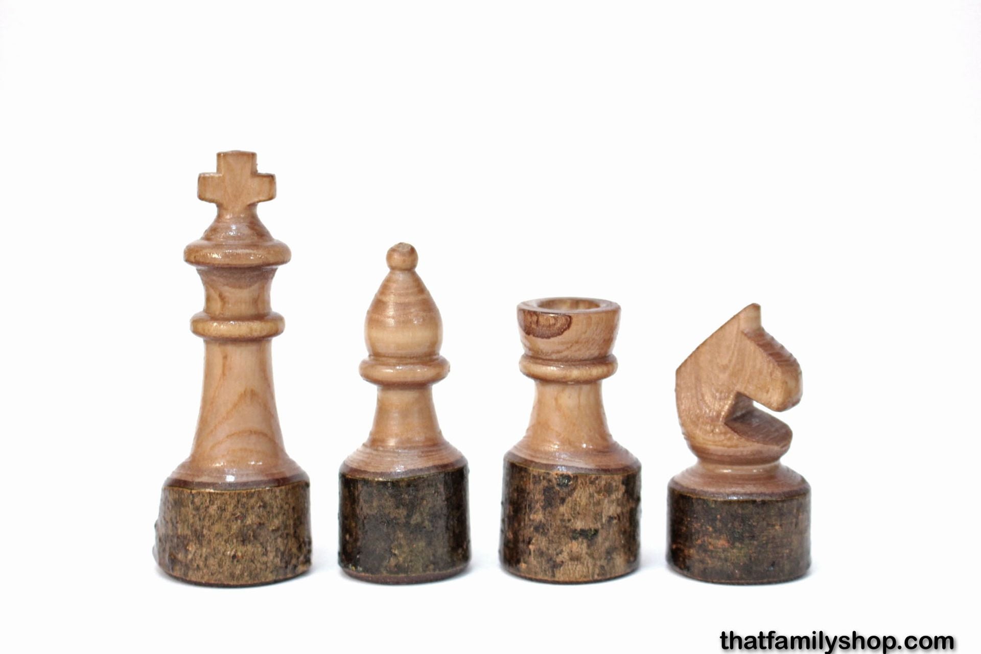 Handcrafted Rustic Log Chess Set With Board