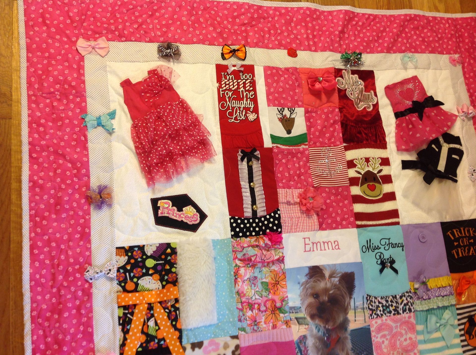 Custom Embroidered Pet Photo Clothing Dog Memory Quilt 3