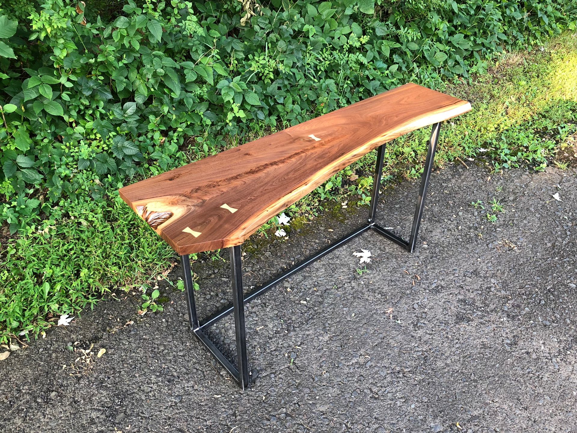 Live Edge Walnut And Welded Steel Desk 3 