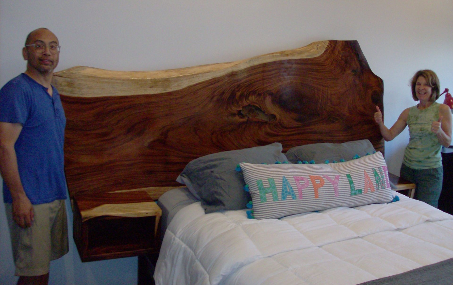 Headboard With Floating Nightstands
