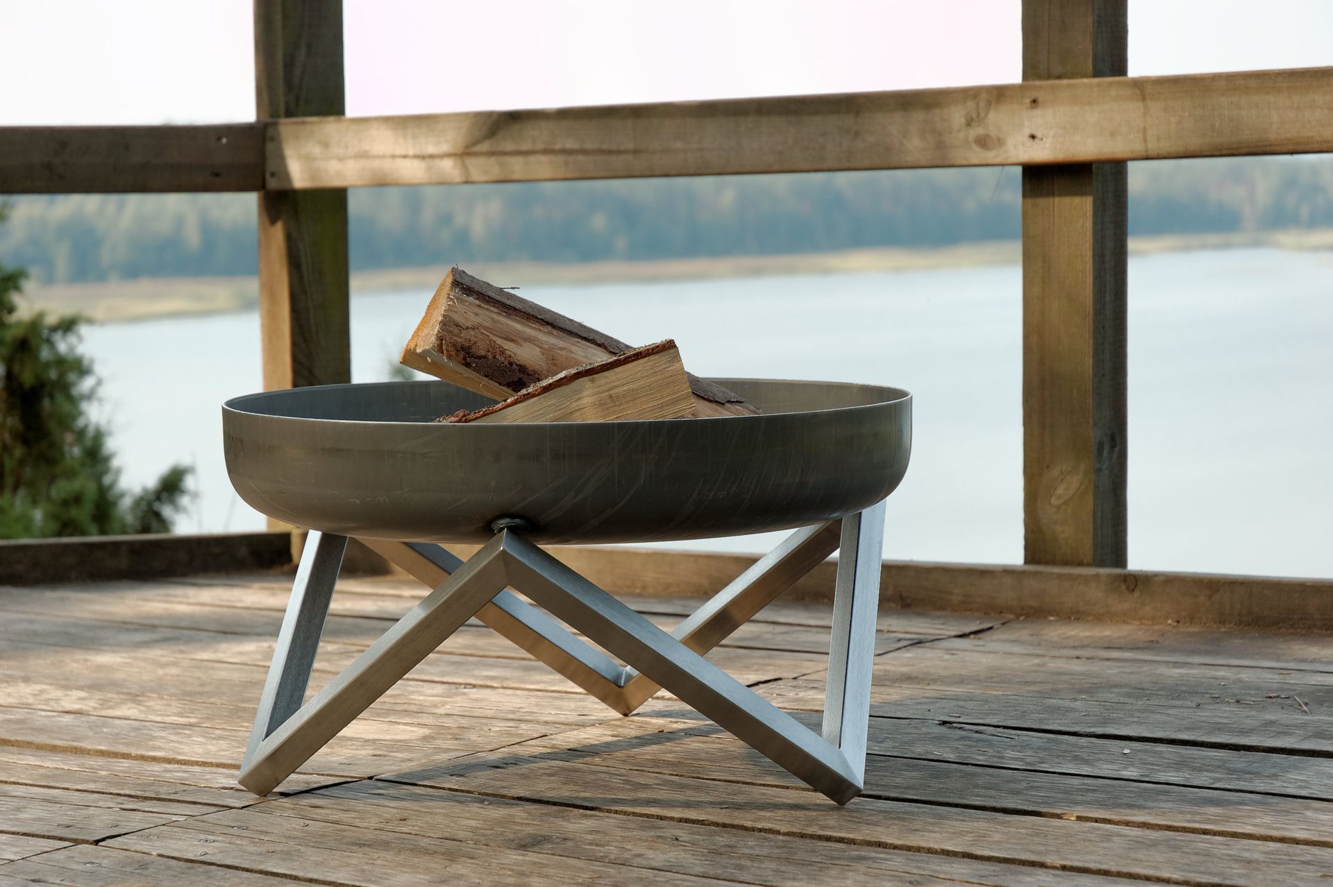 Rust & Stainless Steel Modern Outdoor Patio Fire Pit Memel (Medium) 5