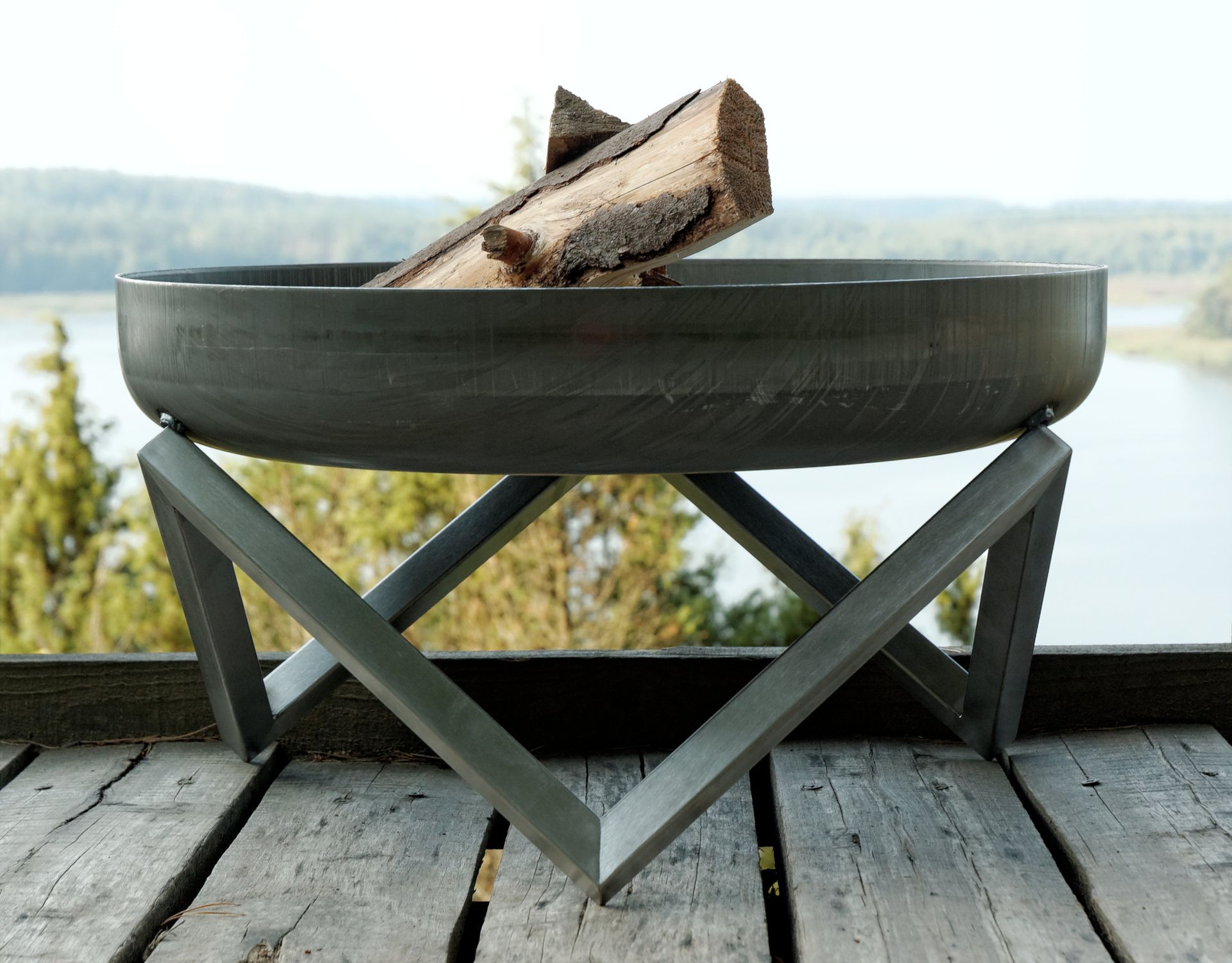 Rust & Stainless Steel Modern Outdoor Patio Fire Pit Memel (Medium) 6
