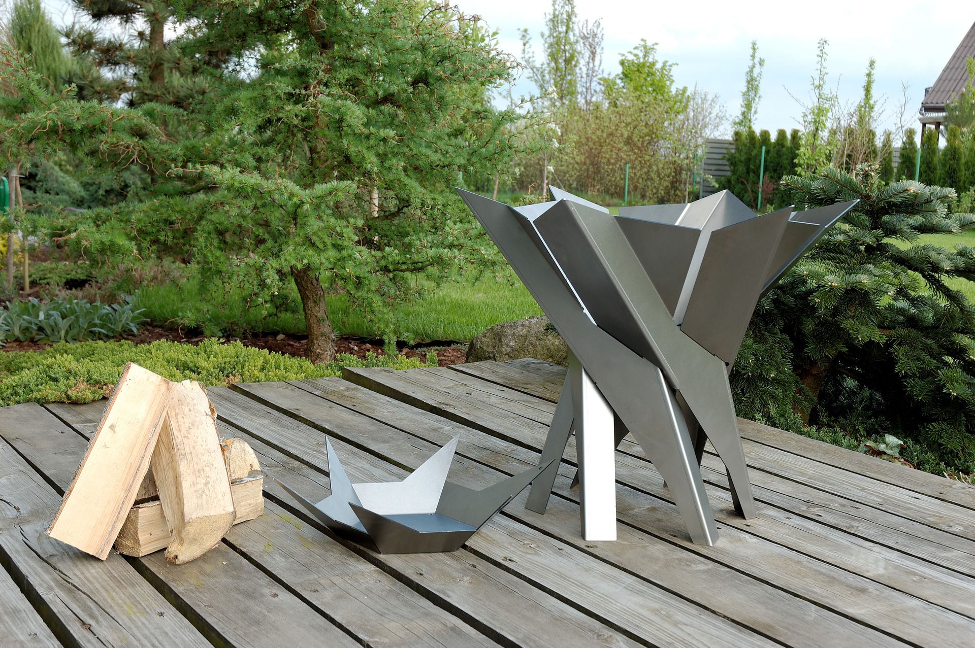 Modern Outdoor Patio Stainless Steel Fire Pit Phoenix Blossom 4
