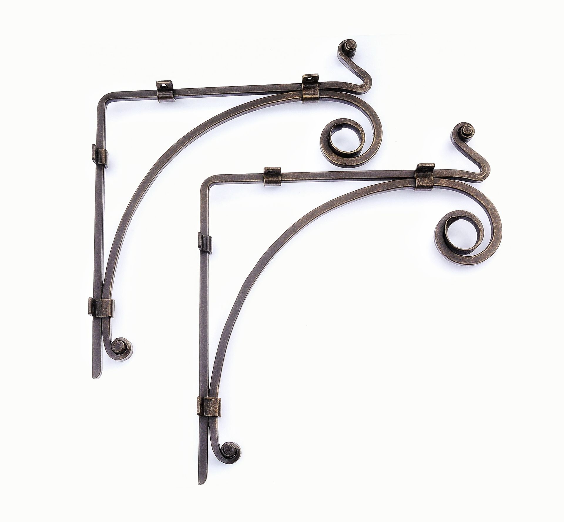 Closet Rod Shelf Bracket Pair /  Wardrobe Bracket - Corbel / Bracket With Rod 2 
