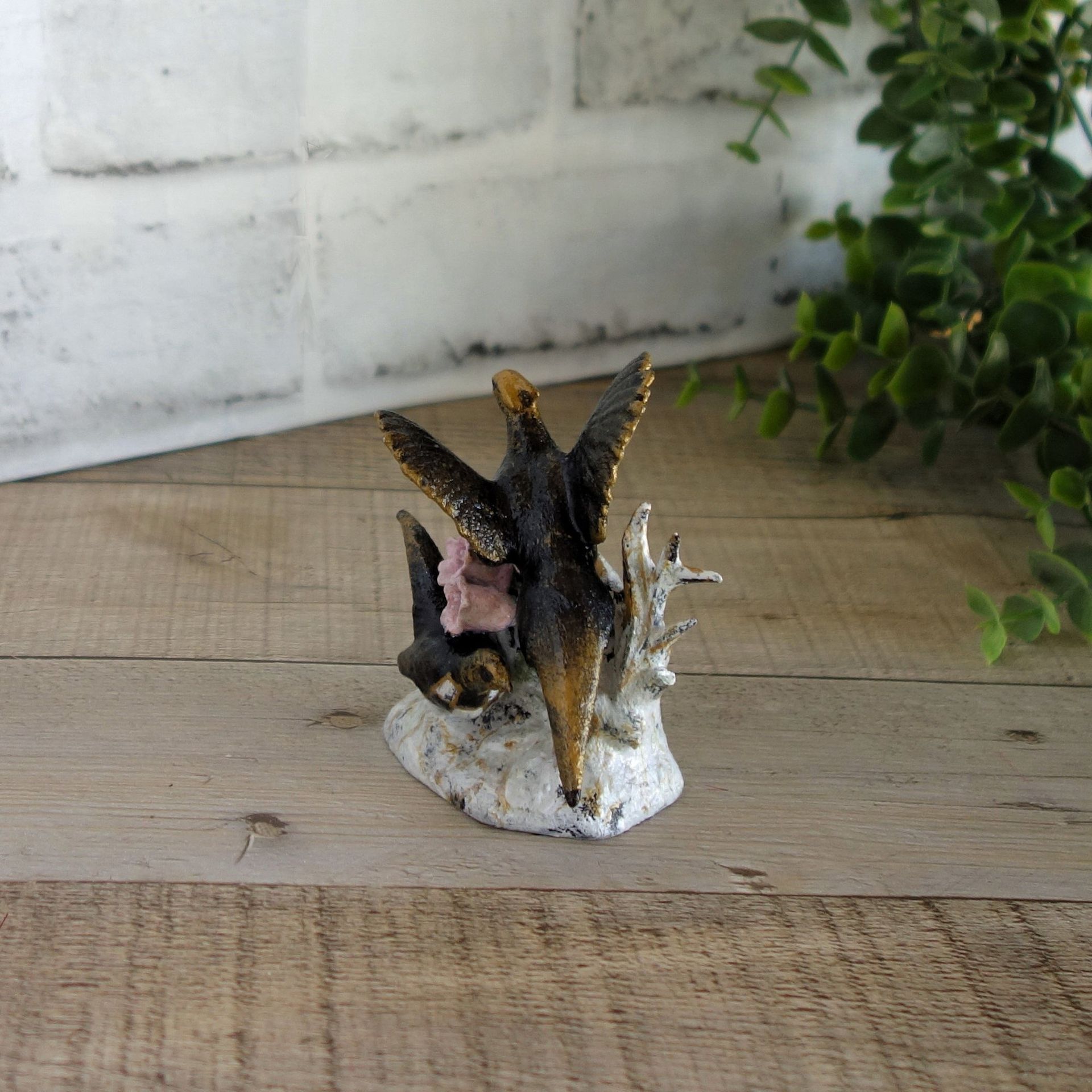 Elegant Check Pheasant Figurine Black And White Checks Decor 2 
