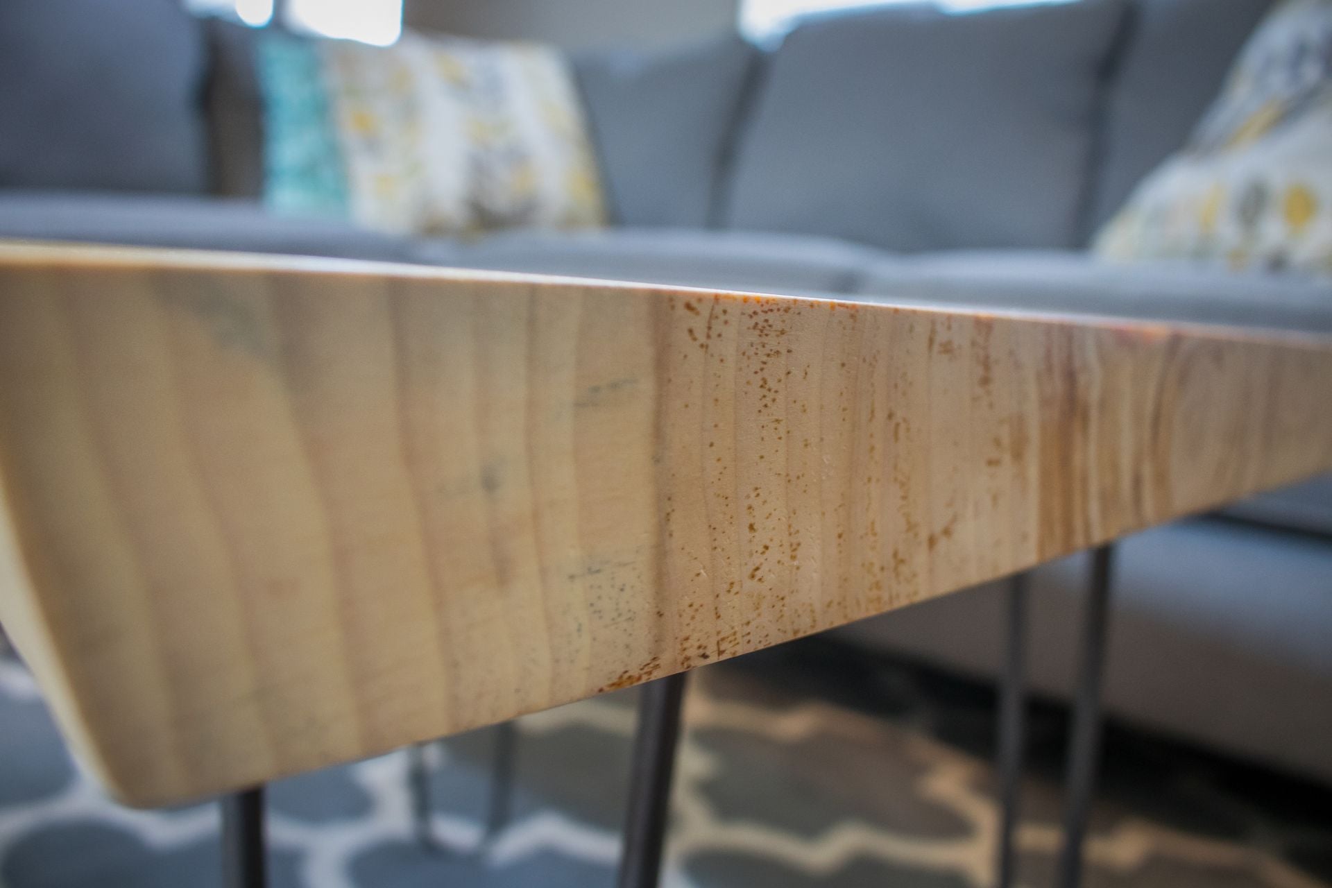 Live Edge Coffee Table On Hairpin Legs 7 