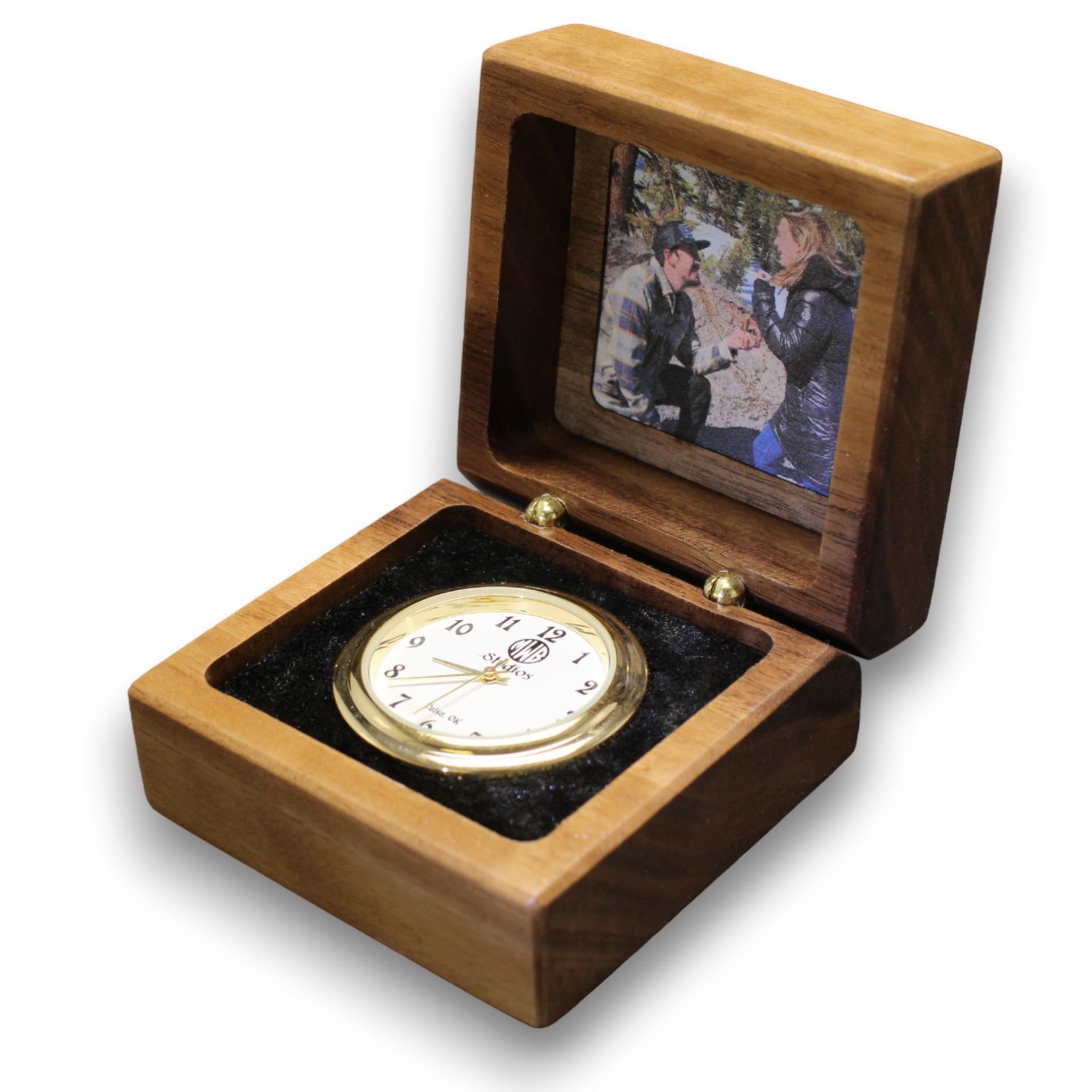 Inlaid White Swans Engagement Ring Box With Free Engraving And Shipping. Rb-35 3