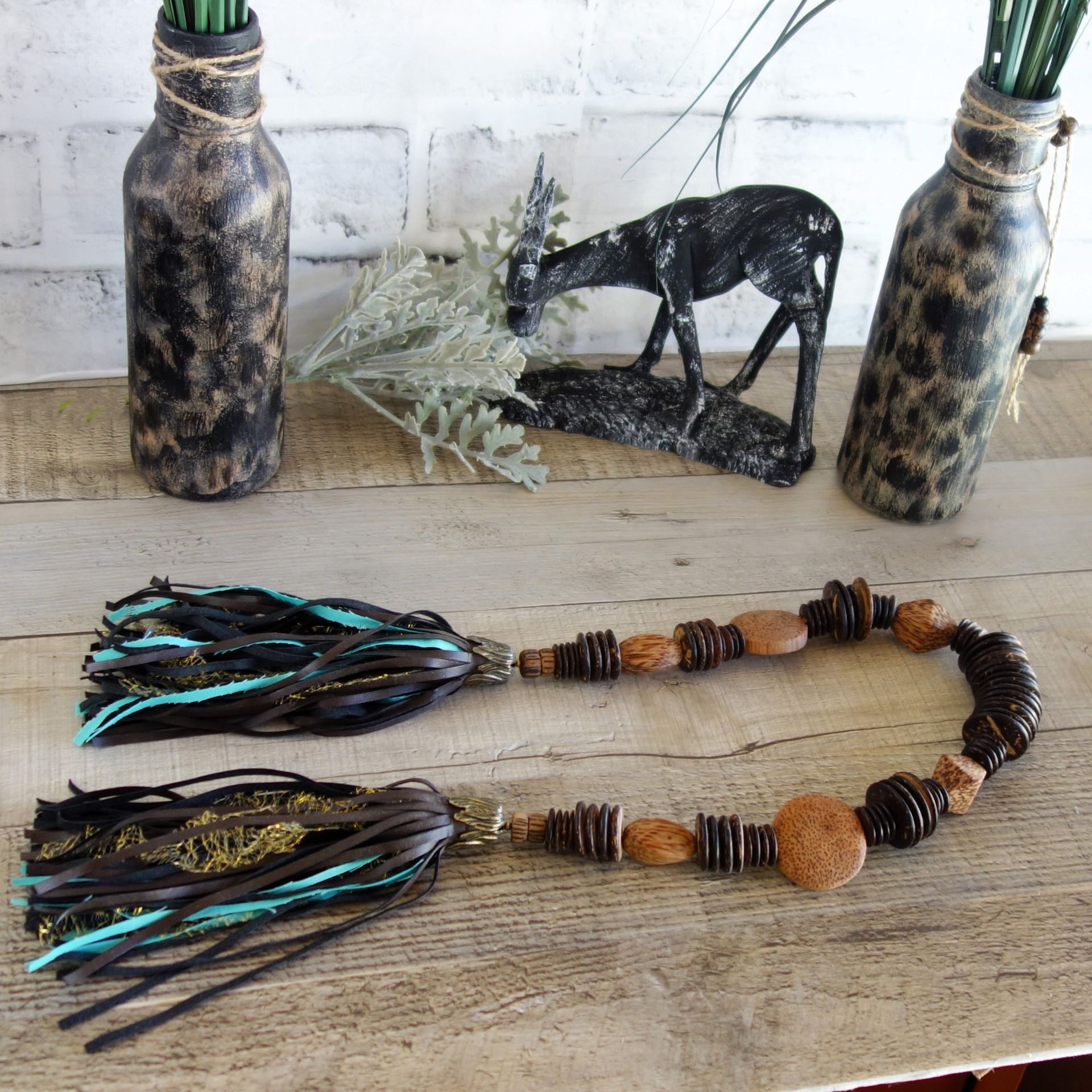 African Decor Animal Print Beaded Garland 4 