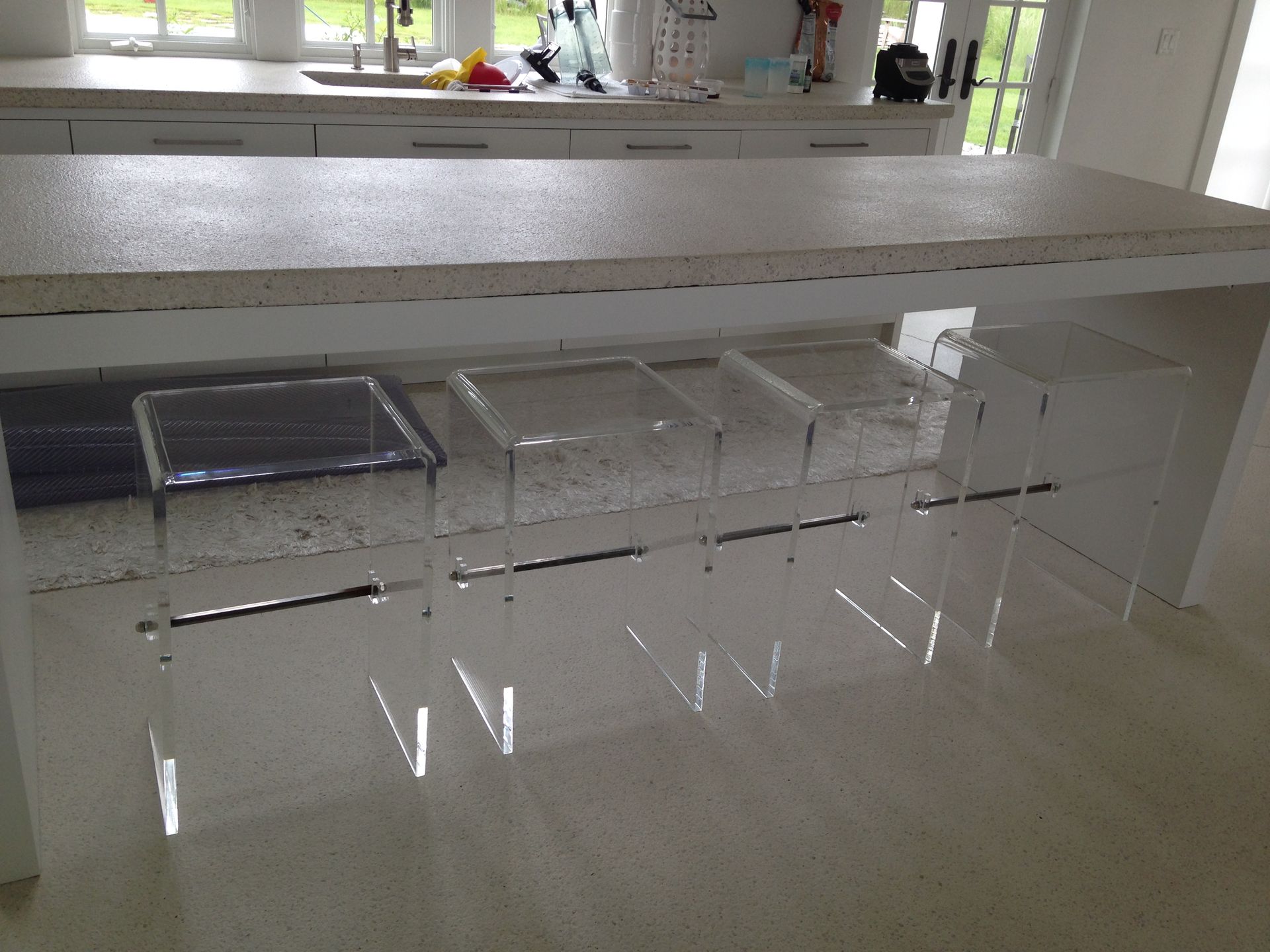 Acrylic Stool - Folded "Waterfall Edge" 3/4" Thick Clear Acrylic - Custom Sizing Available 2 