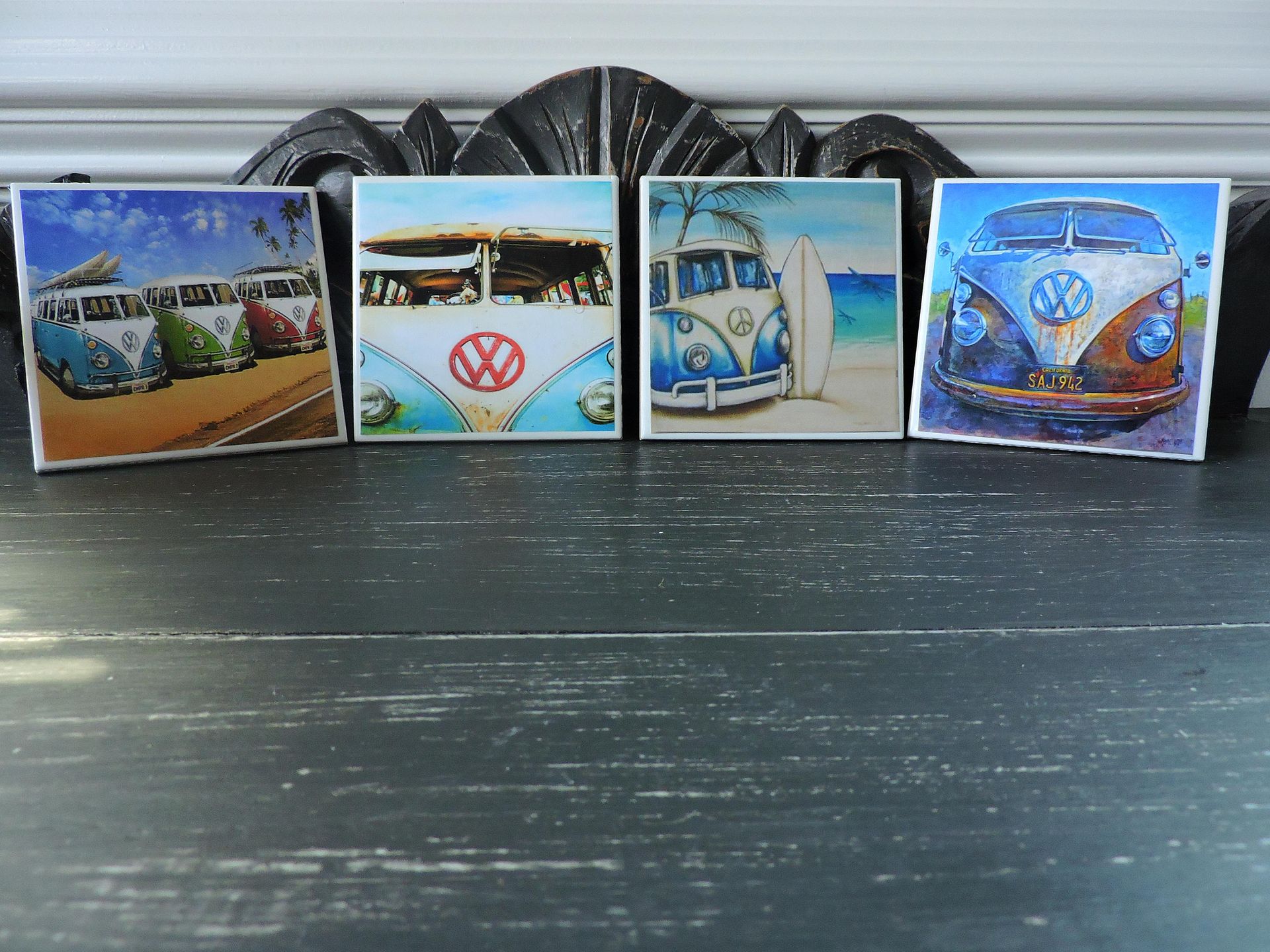 Vw Bus Beach Theme Ceramic Coasters