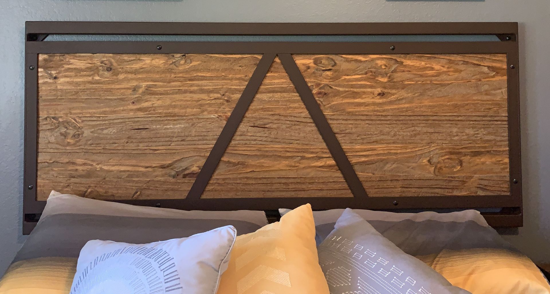 Industrial Farmhouse Headboard; Urban Rustic Headboard/Wall Art 2 