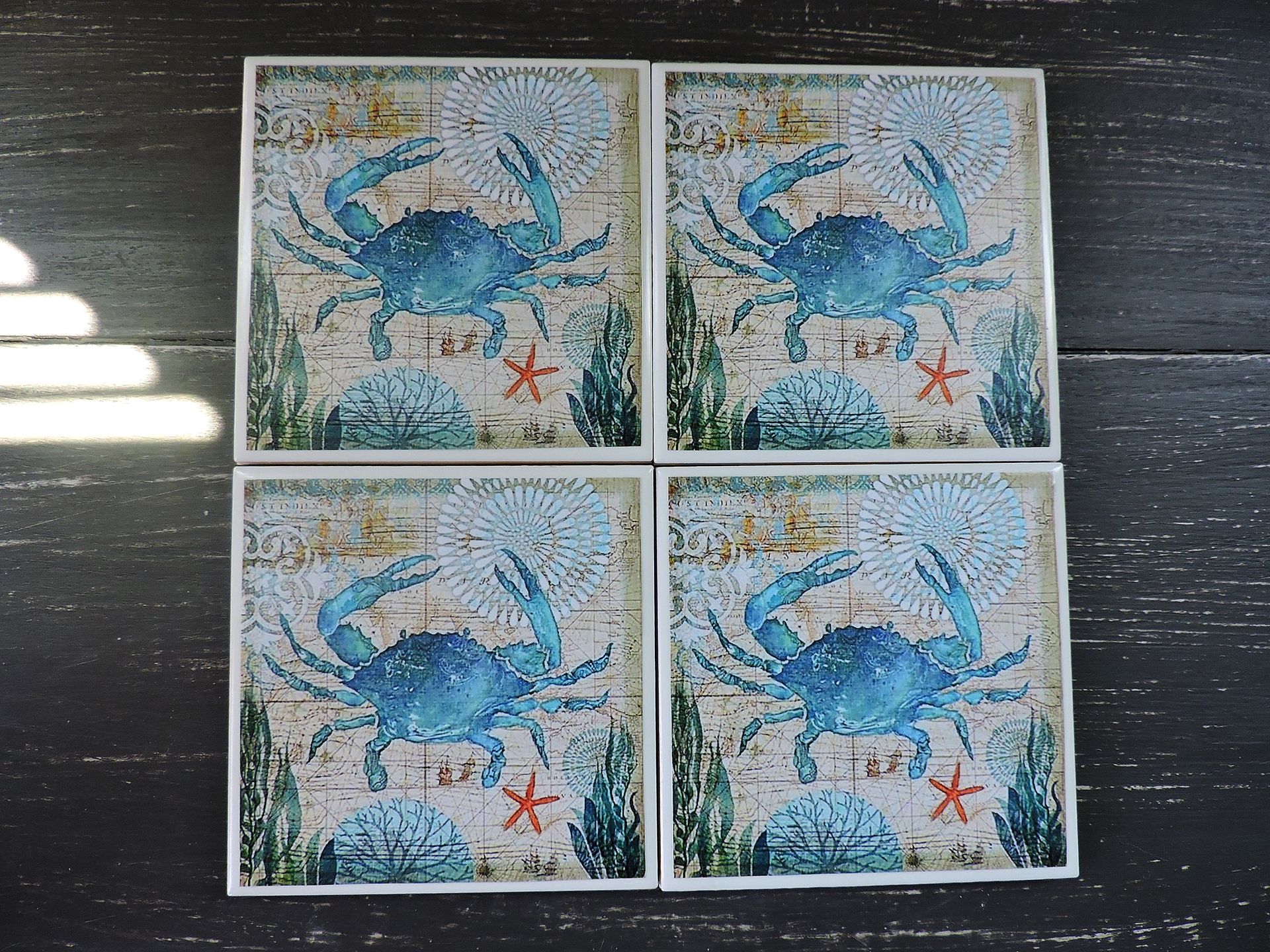 Handmade Crab Theme Ceramic Coasters 2