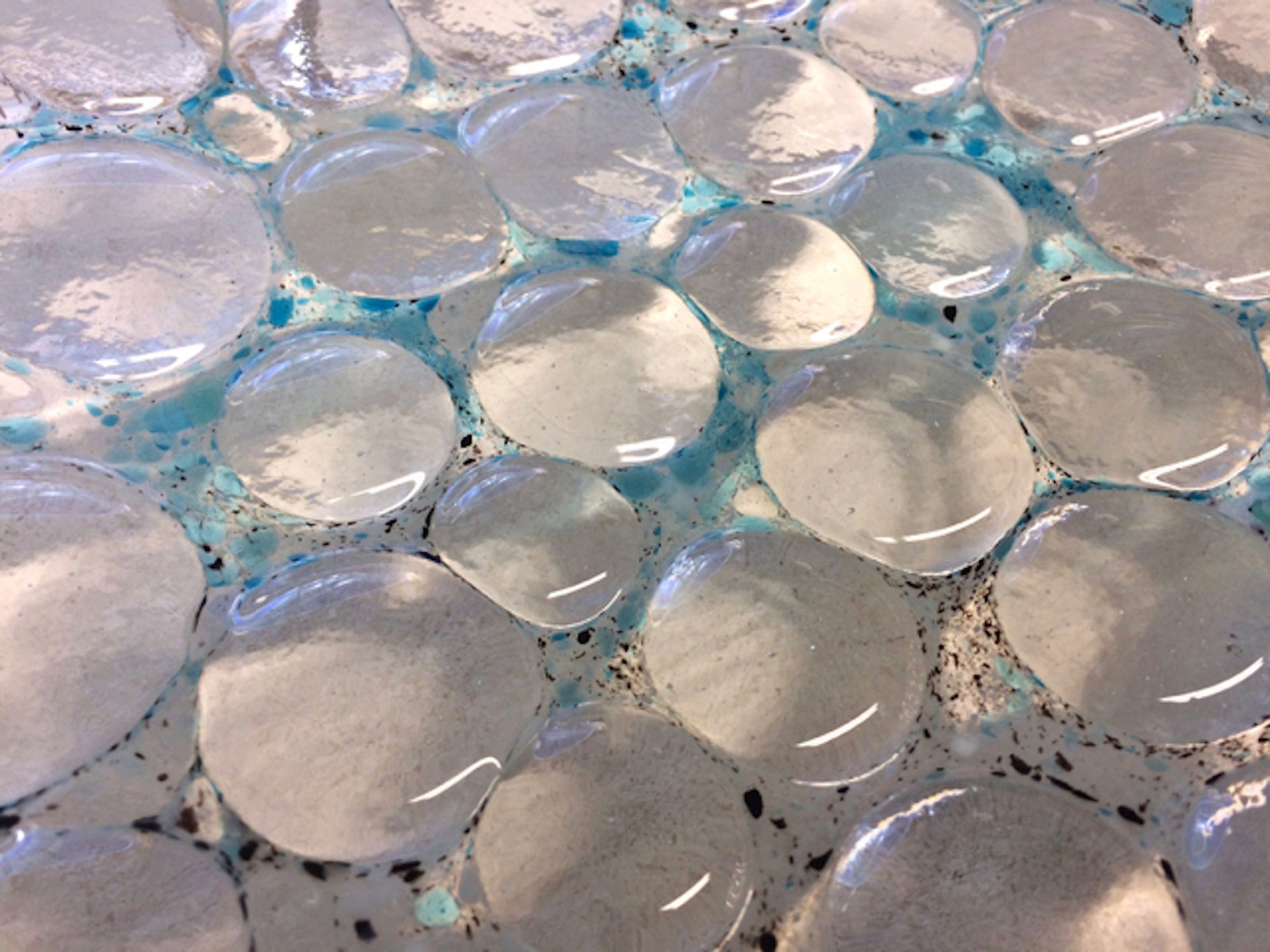 Clear Bubbled Fused Glass Platter 3