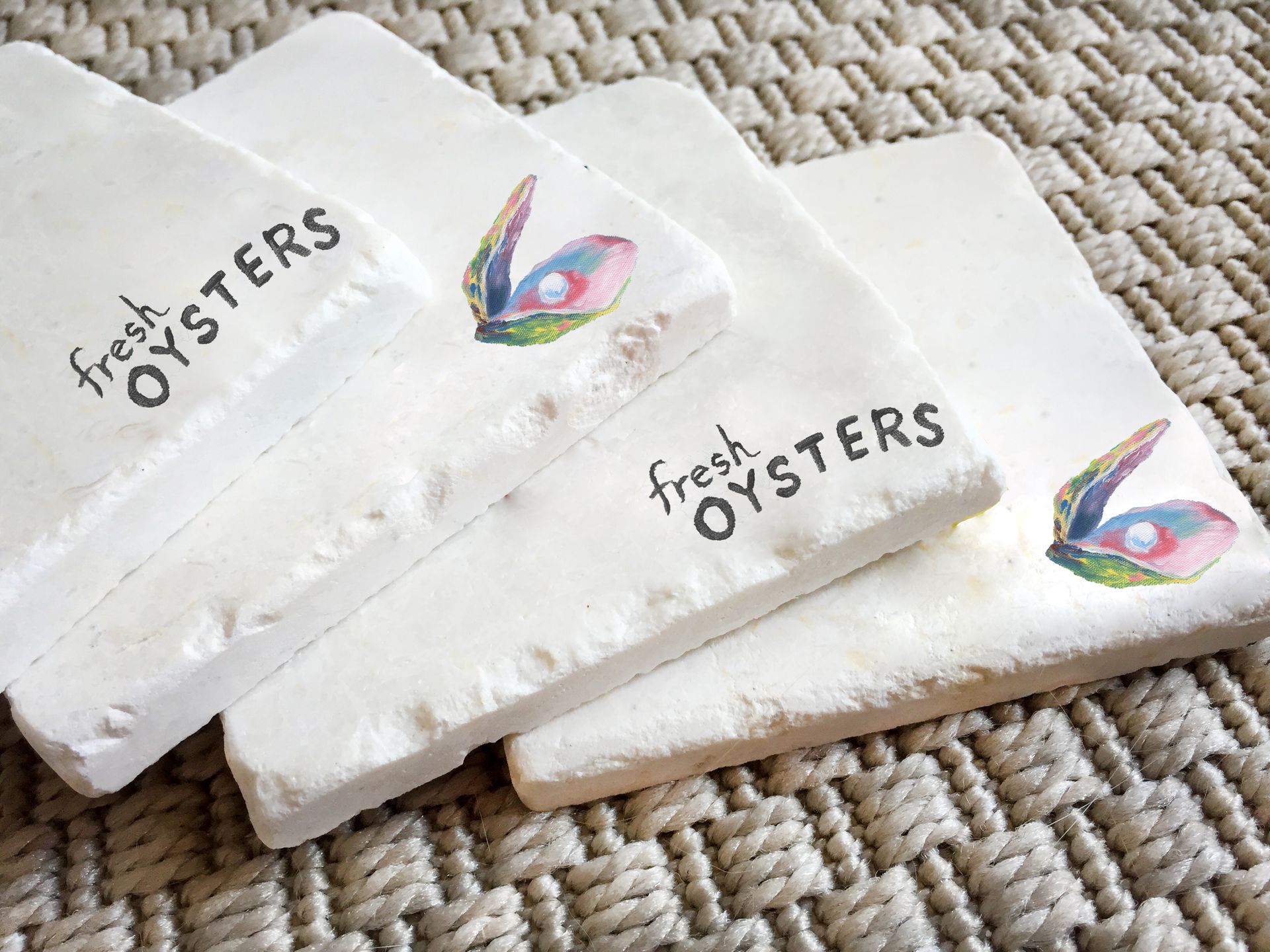 Fresh Oysters - Stone Coasters (Set Of 4)