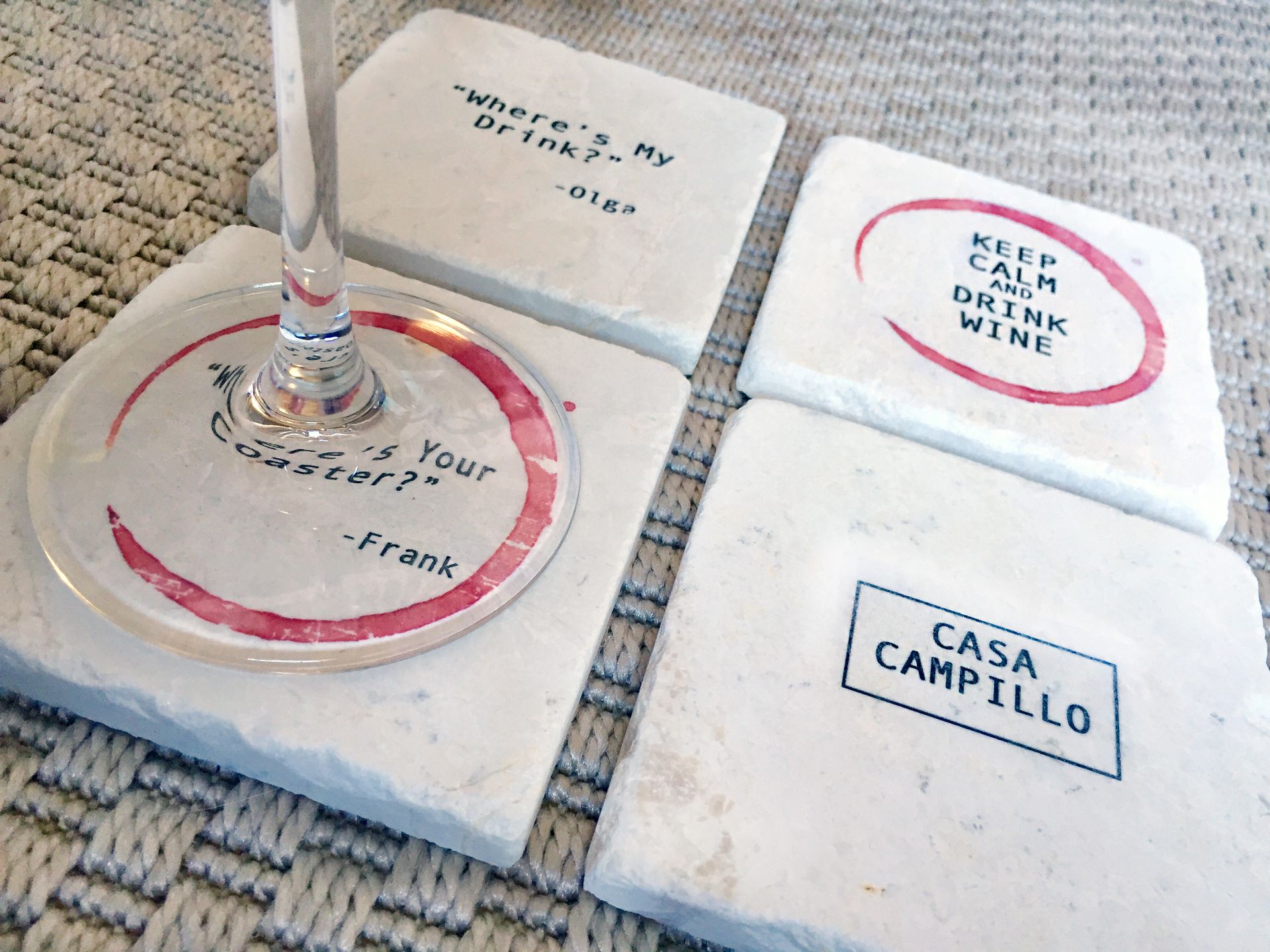 Wine Stain - Custom - Stone Coasters (Set Of 4)