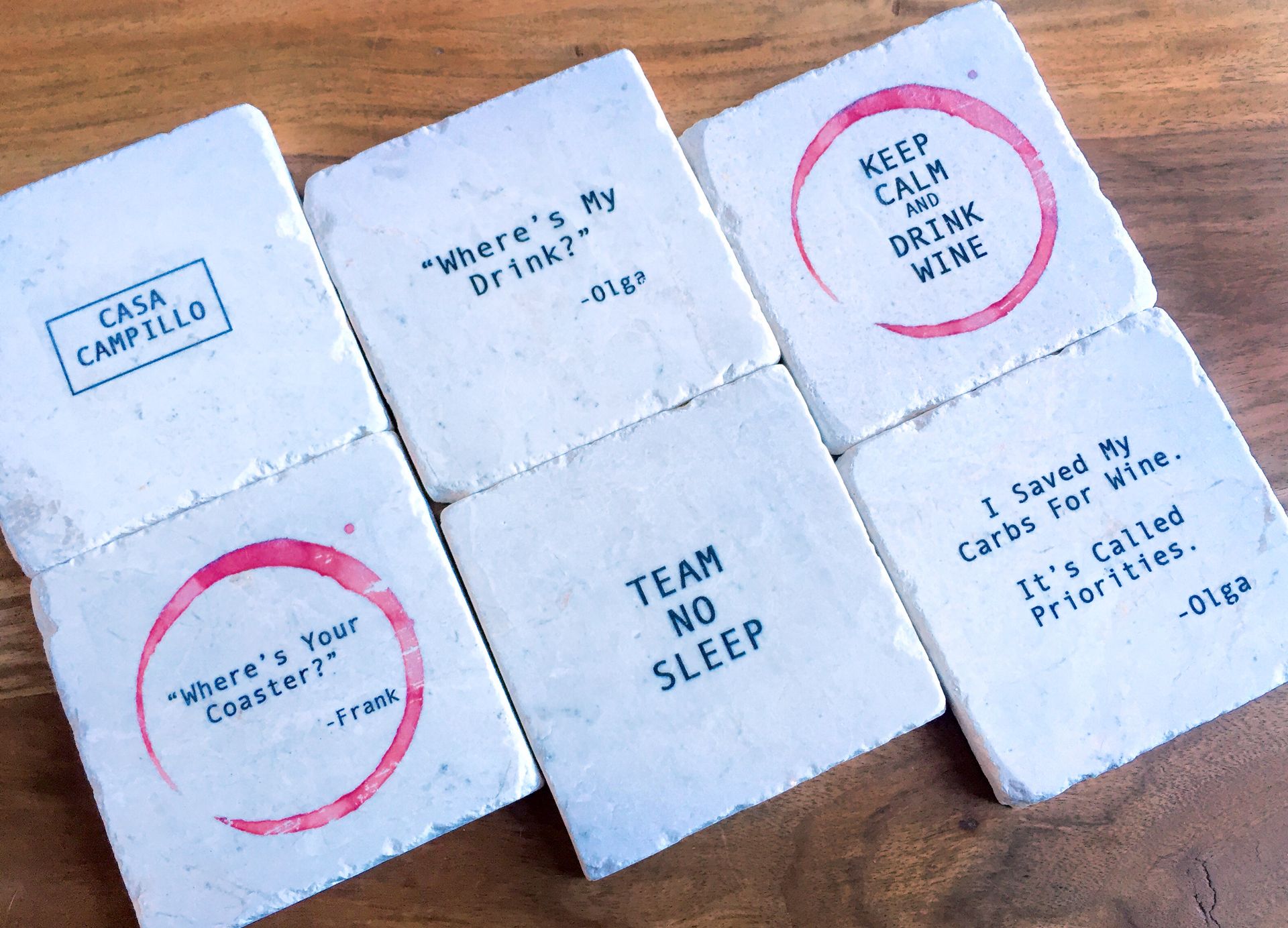Wine Stain - Custom - Stone Coasters (Set Of 4) 2