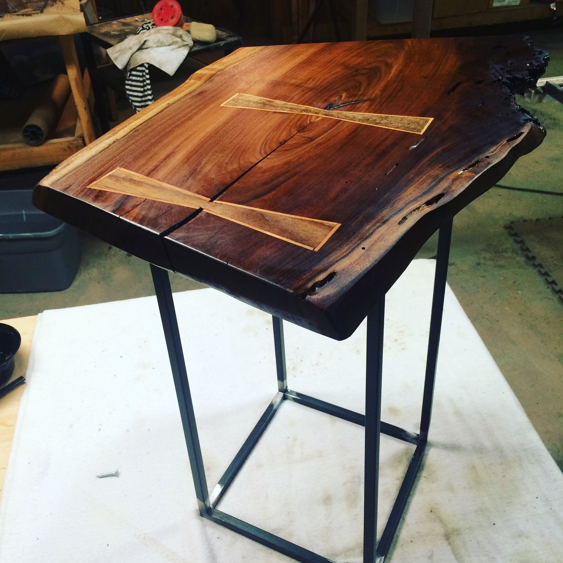 Black Walnut Live Edge End Table / Night Stand 1 