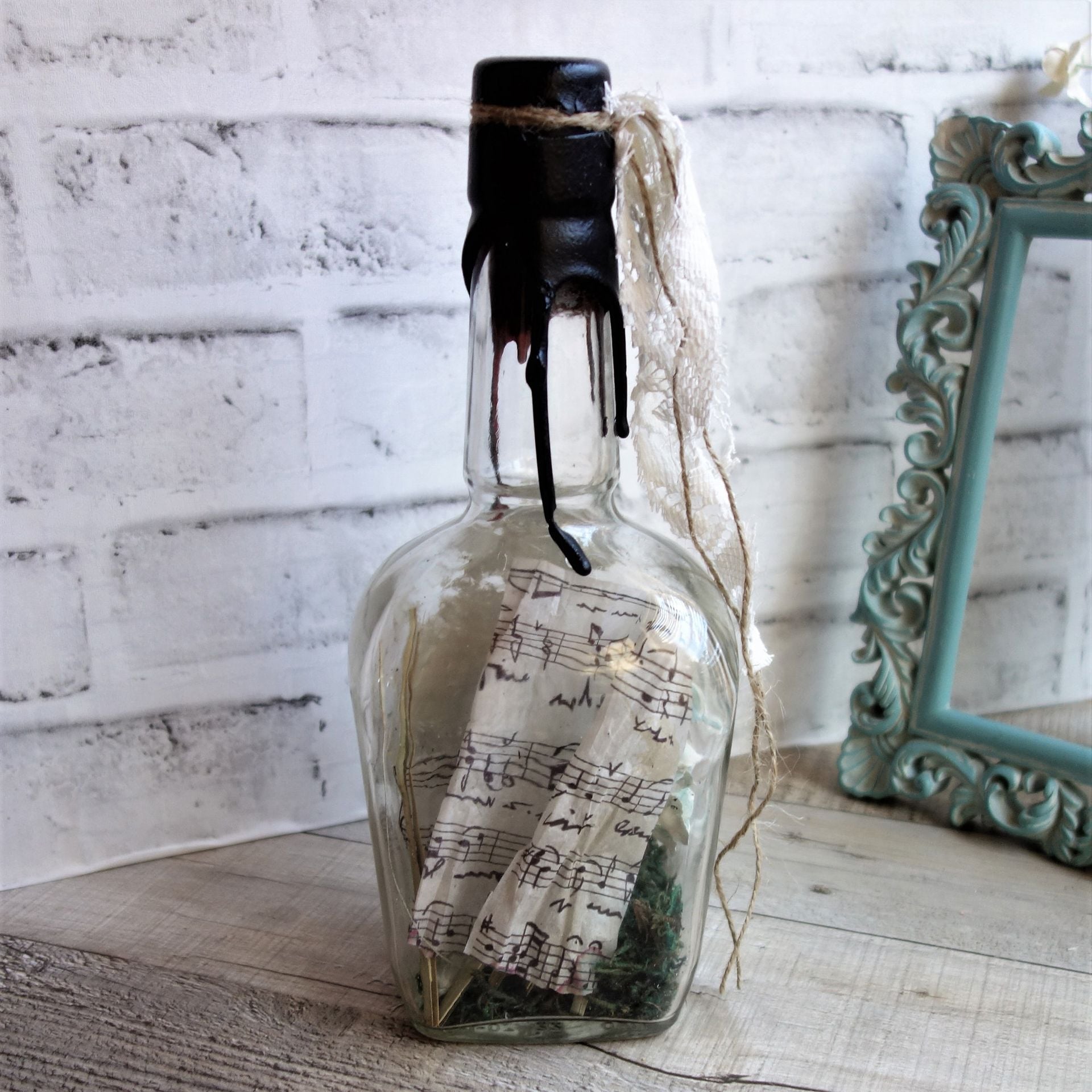 Folk Art Song Bird Décor Music Notes Message In A Bottle Musical Notes Décor 2 