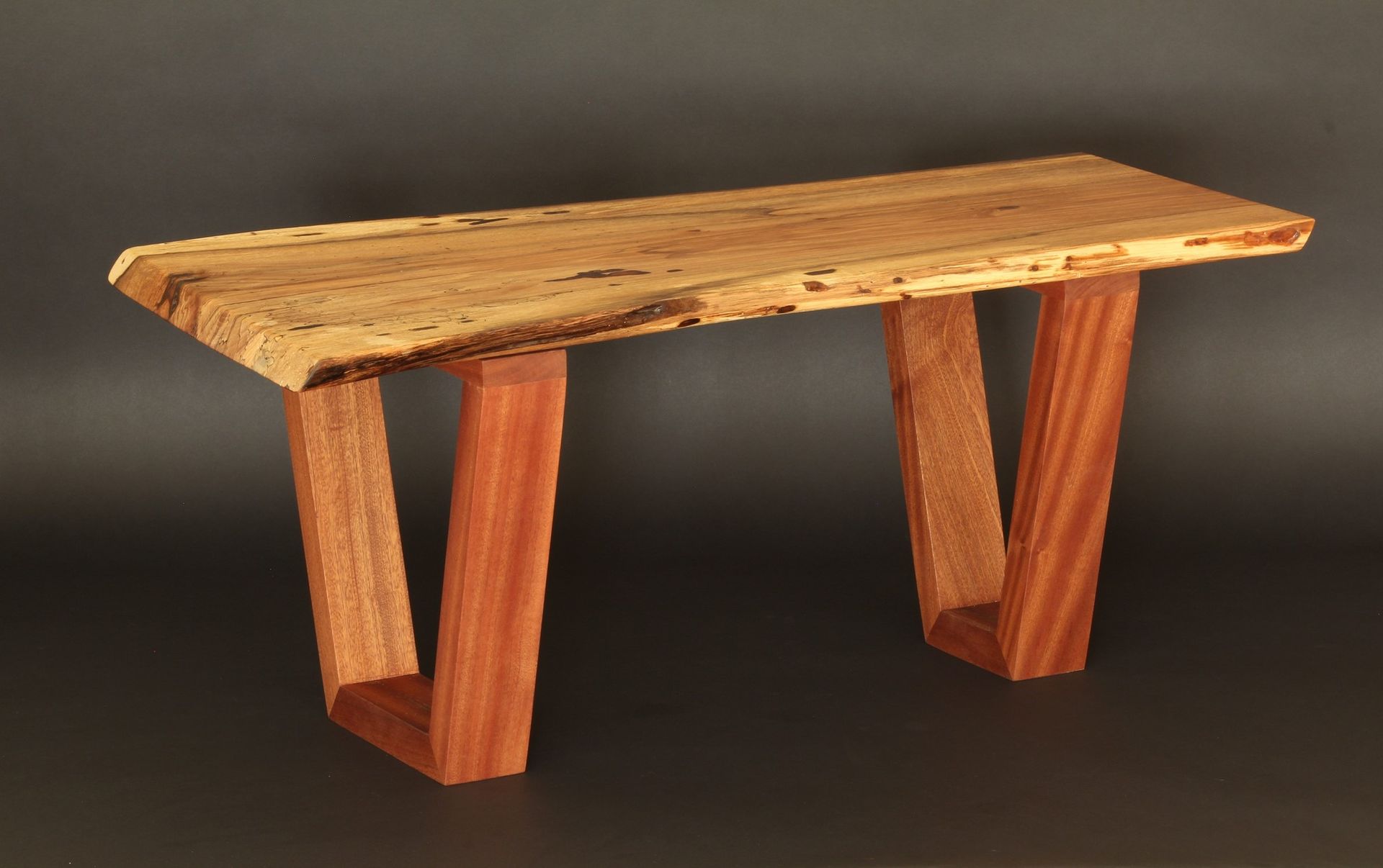 Spalted Maple Slab Coffee Table On Sapele Legs 2 