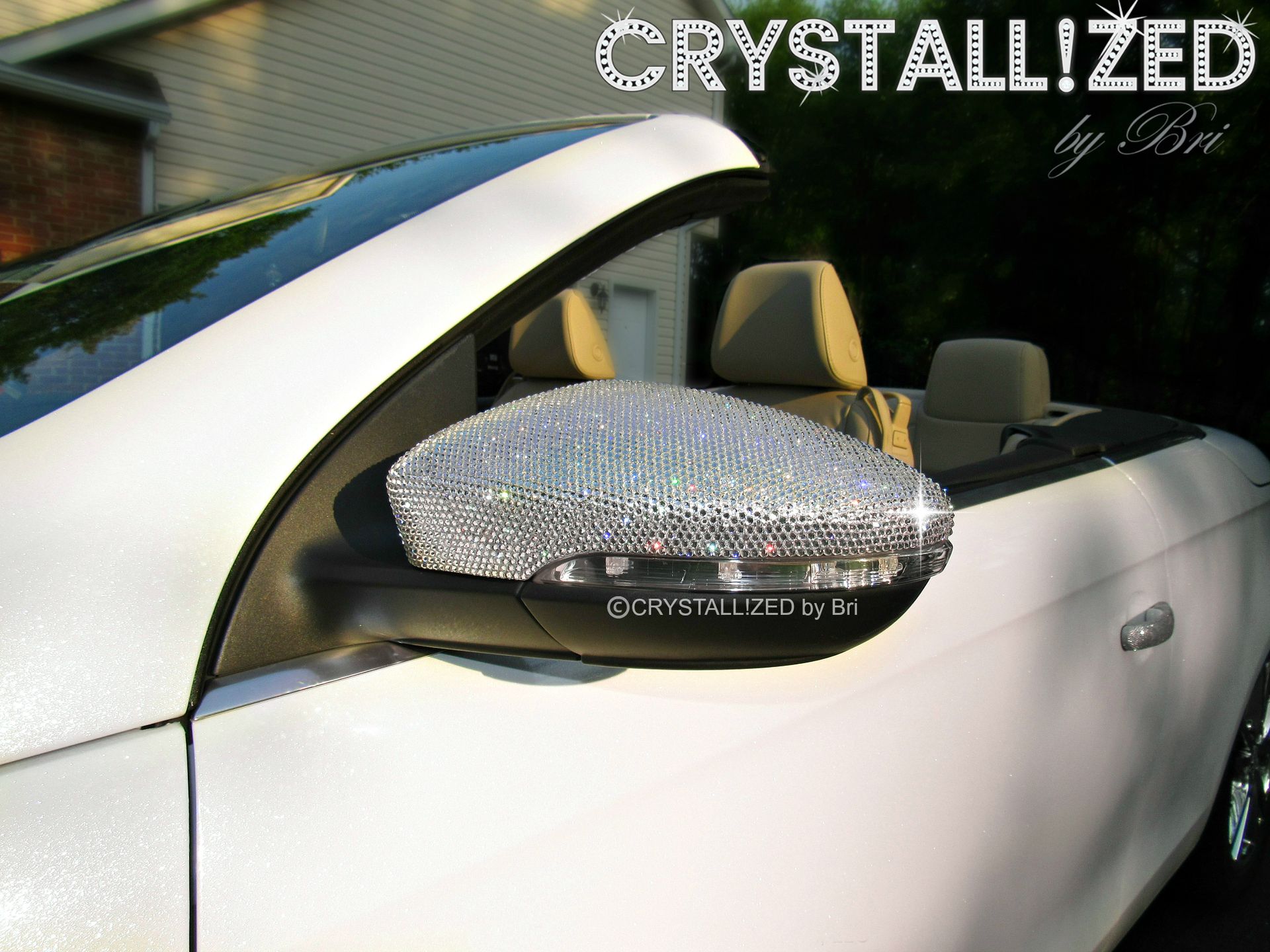 Crystallized Car Side Mirror Caps Made With Swarovski Crystals Bedazzled 1