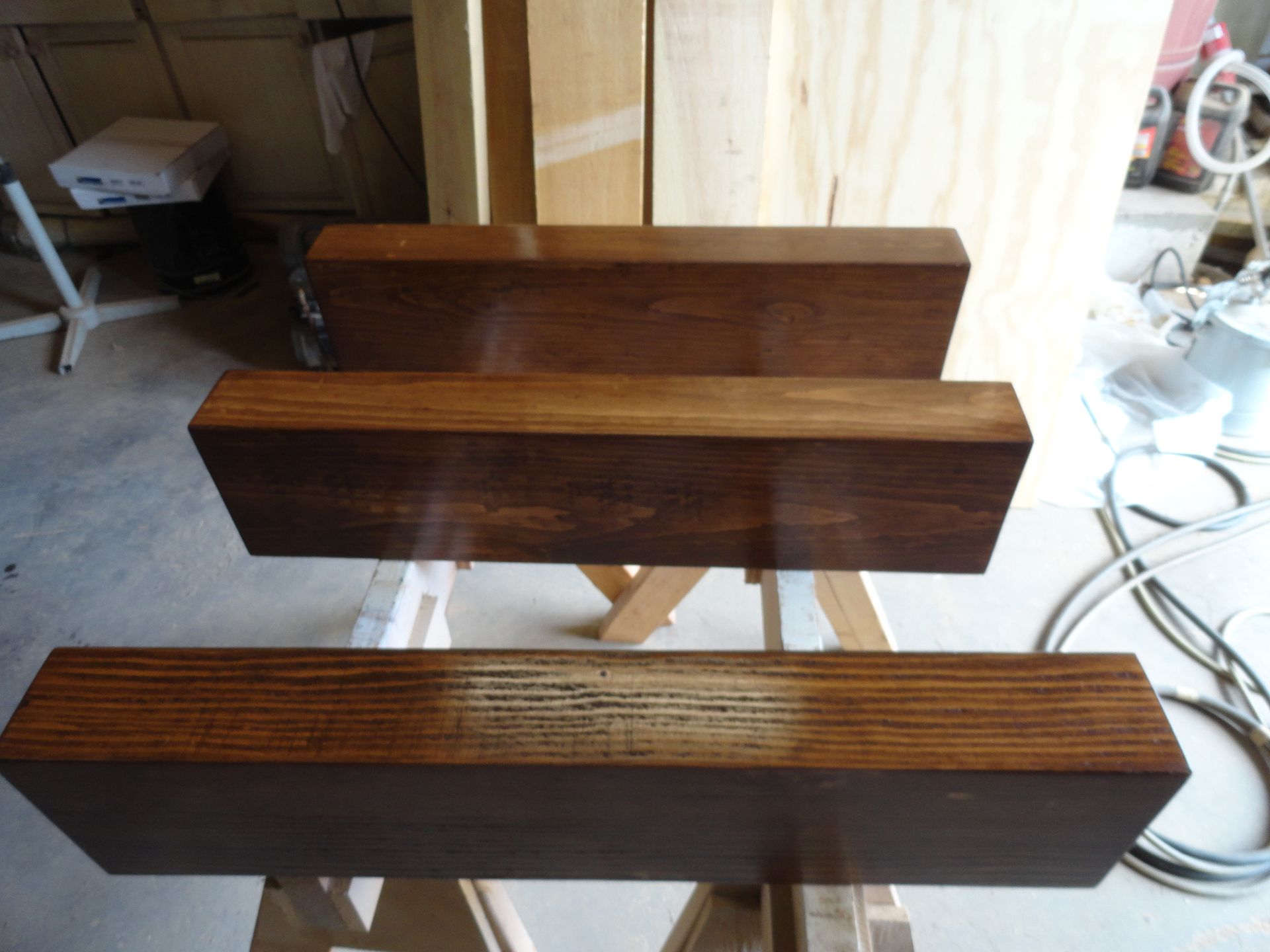 Floating Box Shelves In White Pine.
